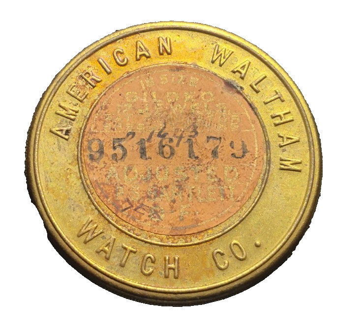 Waltham 18s Pocket Watch Movement Brass Holder P.S. Bartlett 1895 Antique