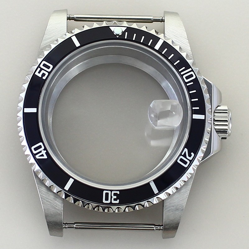 38MM Sapphire Glass Watch Case Ceramic Bezel Mod Parts Fit NH34A NH35 NH36