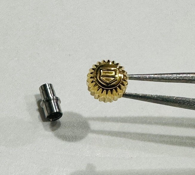 Generic 5.2mm Yellow Crown & Tube To Fit Tag Heuer Professional WG1122-0 Watch