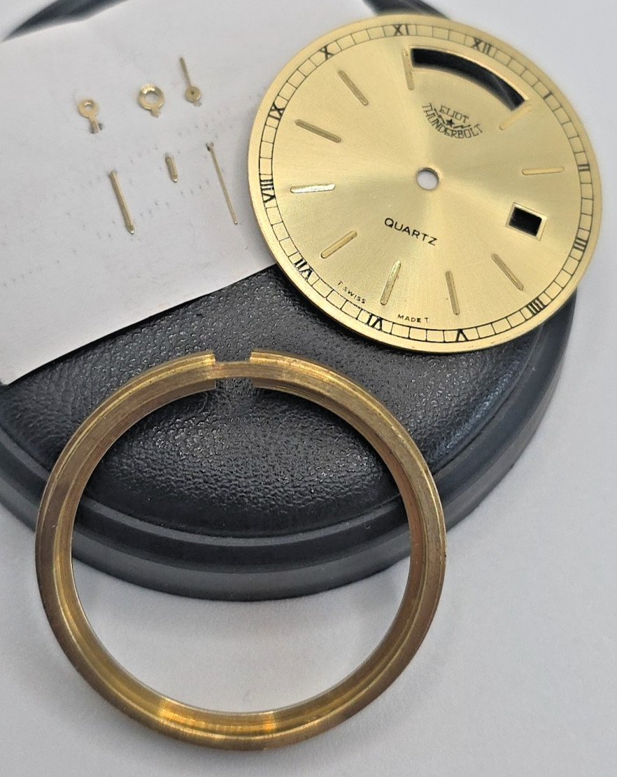 Eta 955.132 Set Hands 120/70, Dial And Reductor Case Plated Yellow Gold