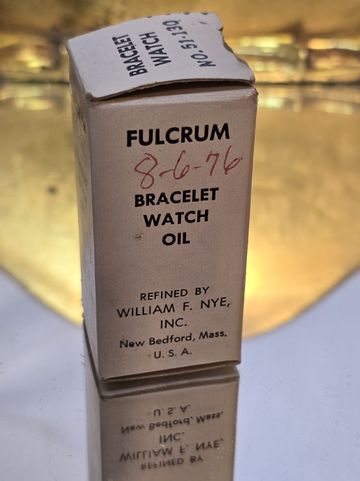 W.F. William Nye & Fulcrum Clock & Watch Oil w/Plenty Of Oil 51-130 see pics