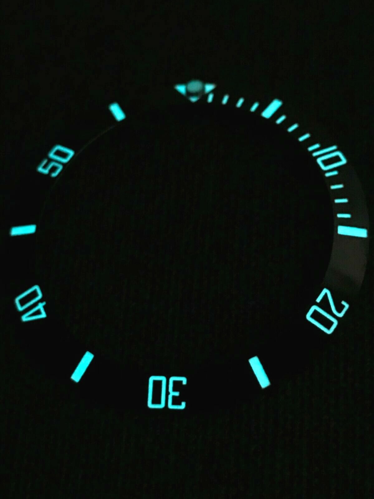 BLACK CERAMIC FULL SUPER BLUE LUME BEZEL INSERT 38mm Seiko SKX007 Etc. Rolex sub