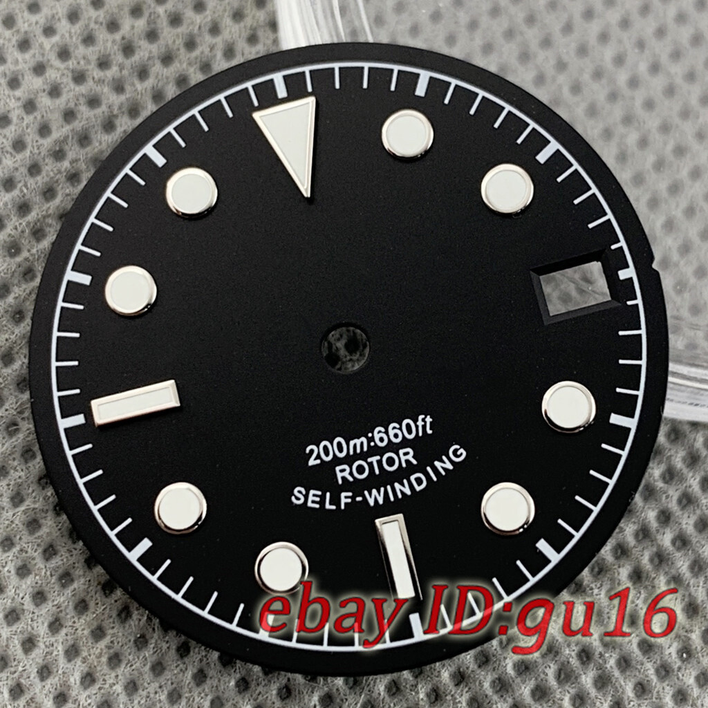 28.5mm sterile luminous Gray blue black green watch dial fit NH35/NH35A Movement