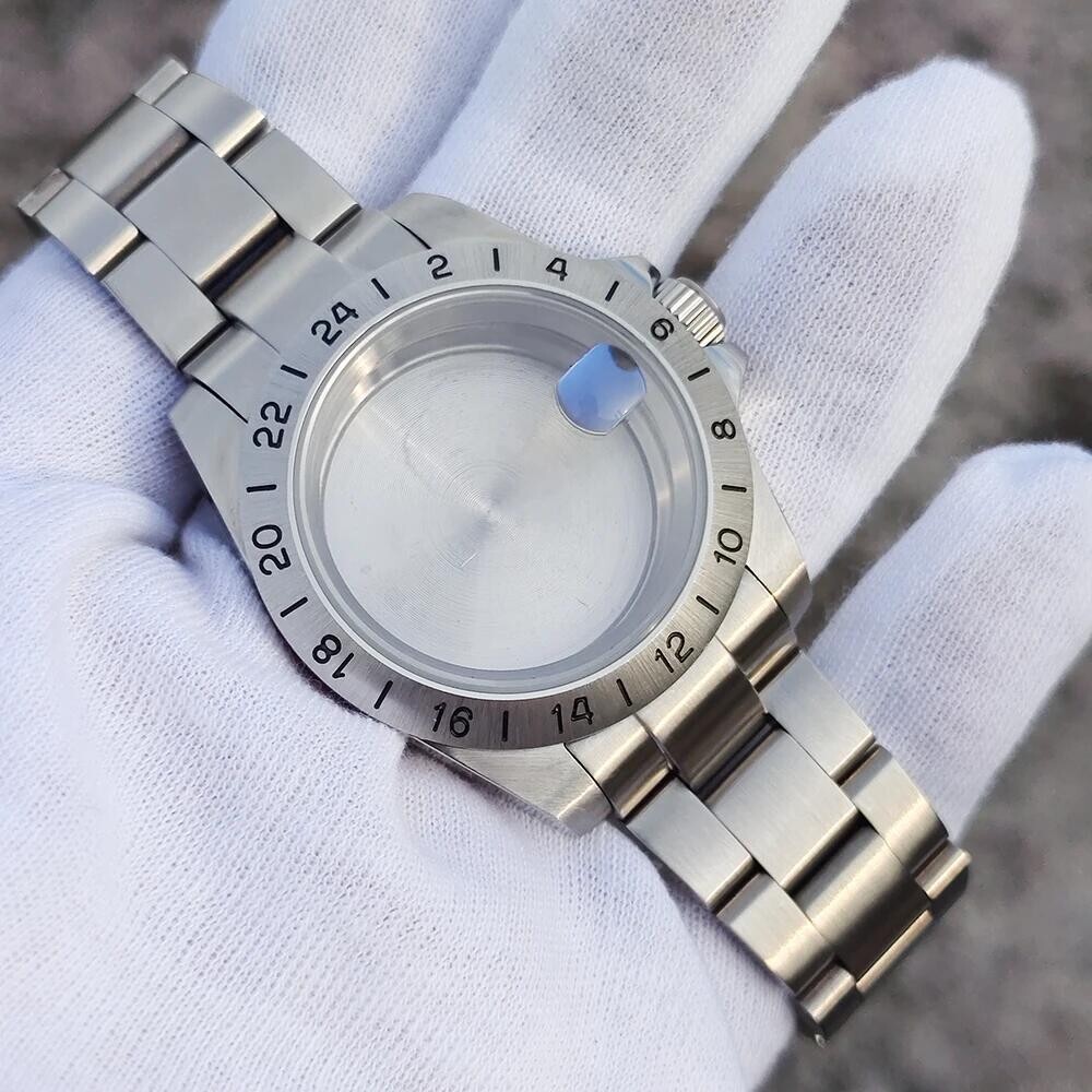MOD 20ATM Sapphire Crystal Glass Men Watch Case FIT Explorer II NH34 NH35 NH36