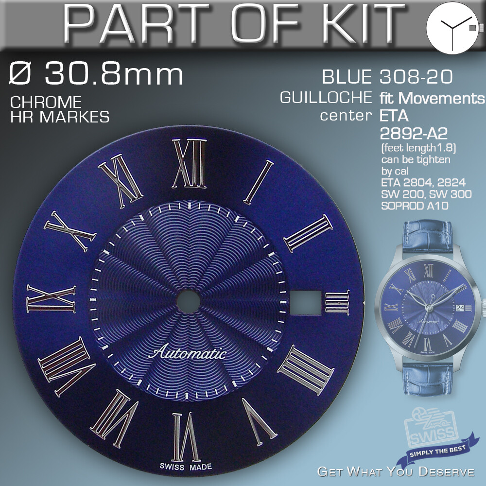 DO IT YOURSELF KIT 5: ELEGANCE CASE 34MM, DIAL, HANDS, fit ETA 2892-A2, SW300