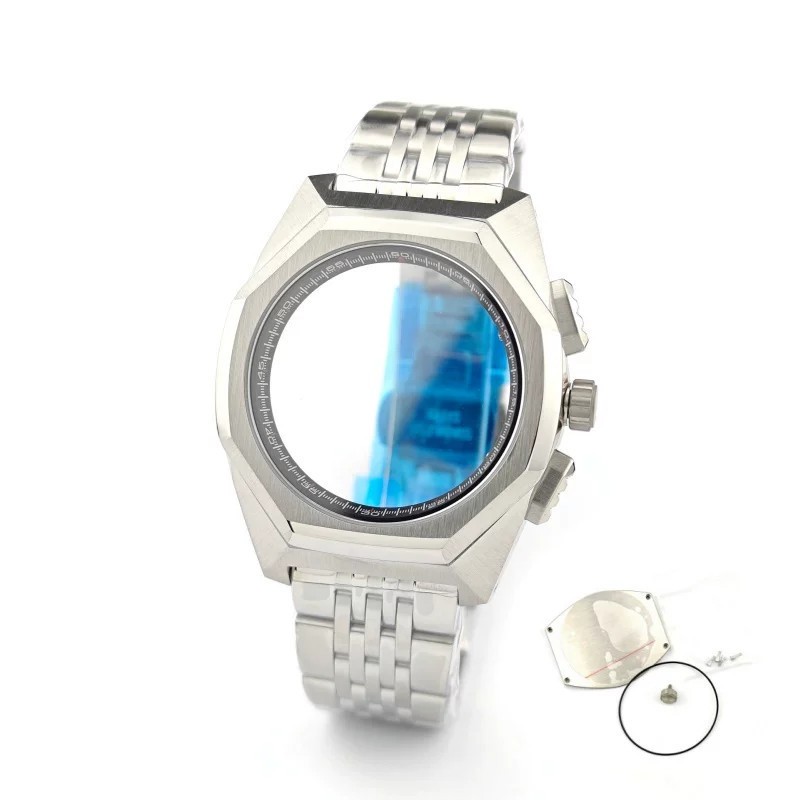44.5mm Stainless Watch Case+Strap Sapphire for VK63 VK64 Movement 32.5mm Dial