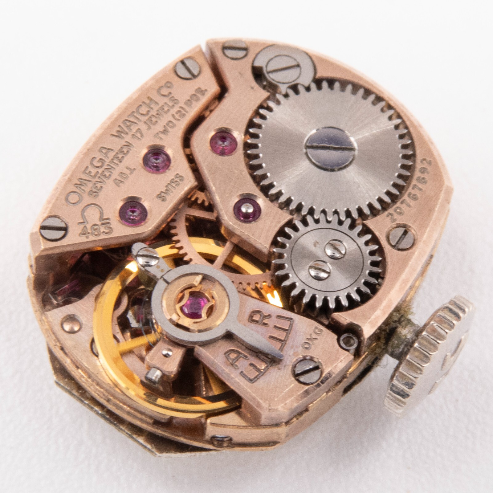 Vintage Omega Caliber 483 17-Jewel 2-Adjustment Wristwatch Movement, Runs