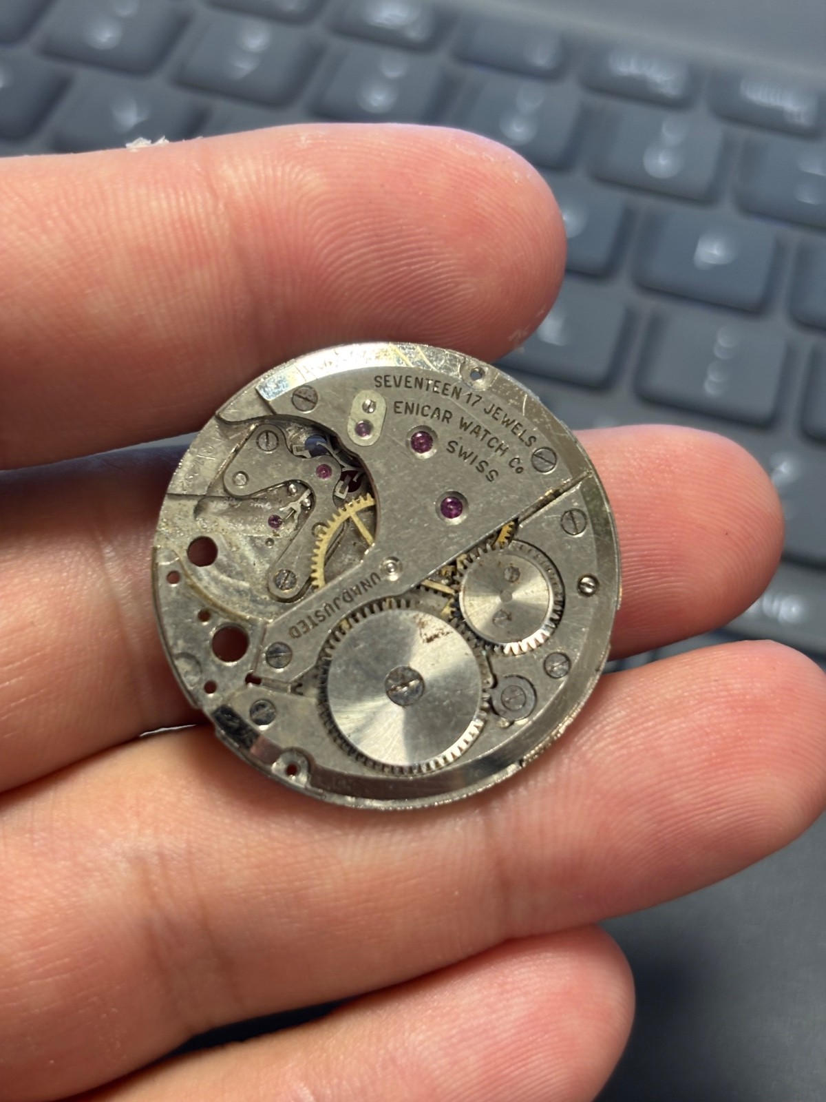 ENICAR AR 1292 17 Jewels Movement for parts or restore