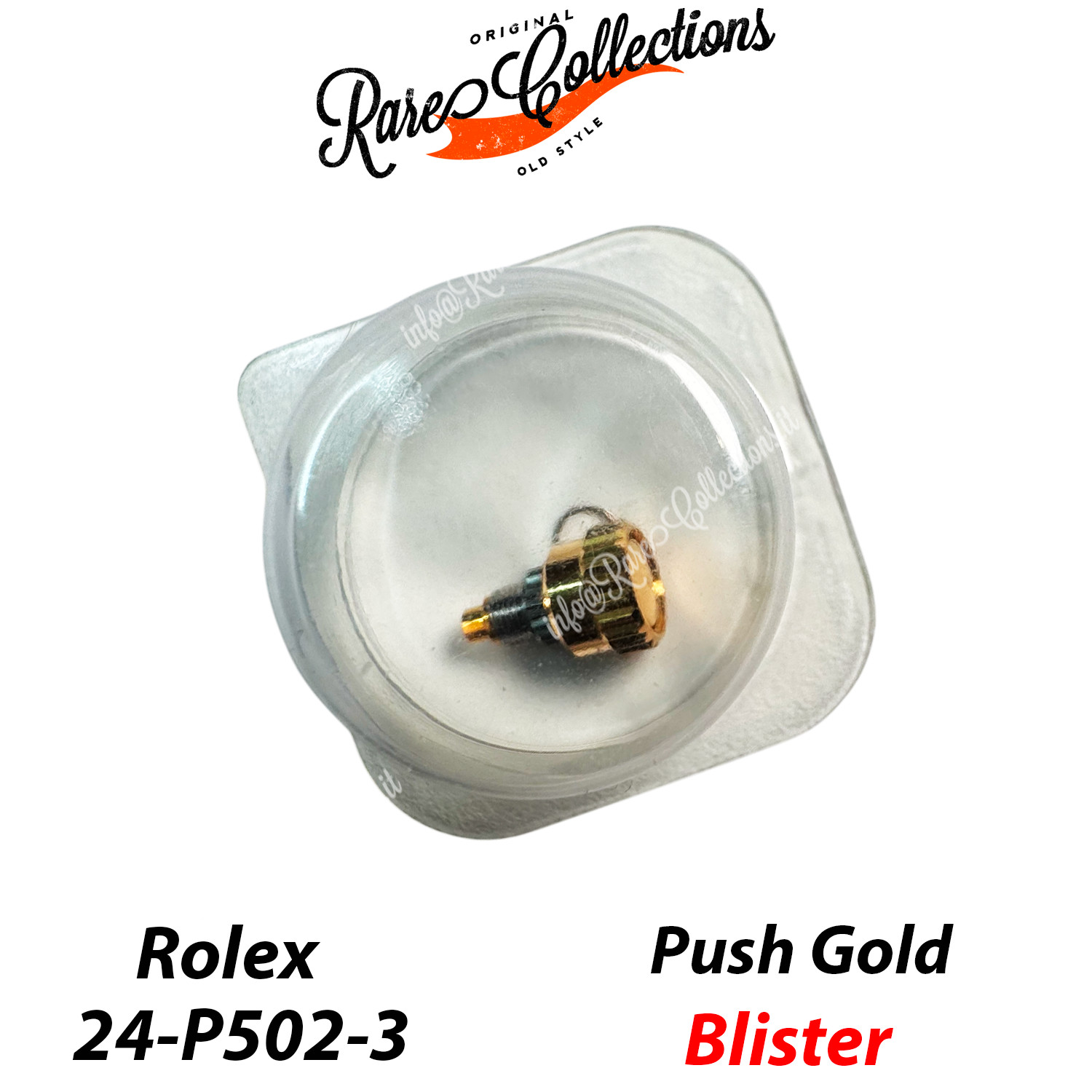 Yellow Gold Button New Blister NOS for Rolex (code 24-P-502-3) Push X1
