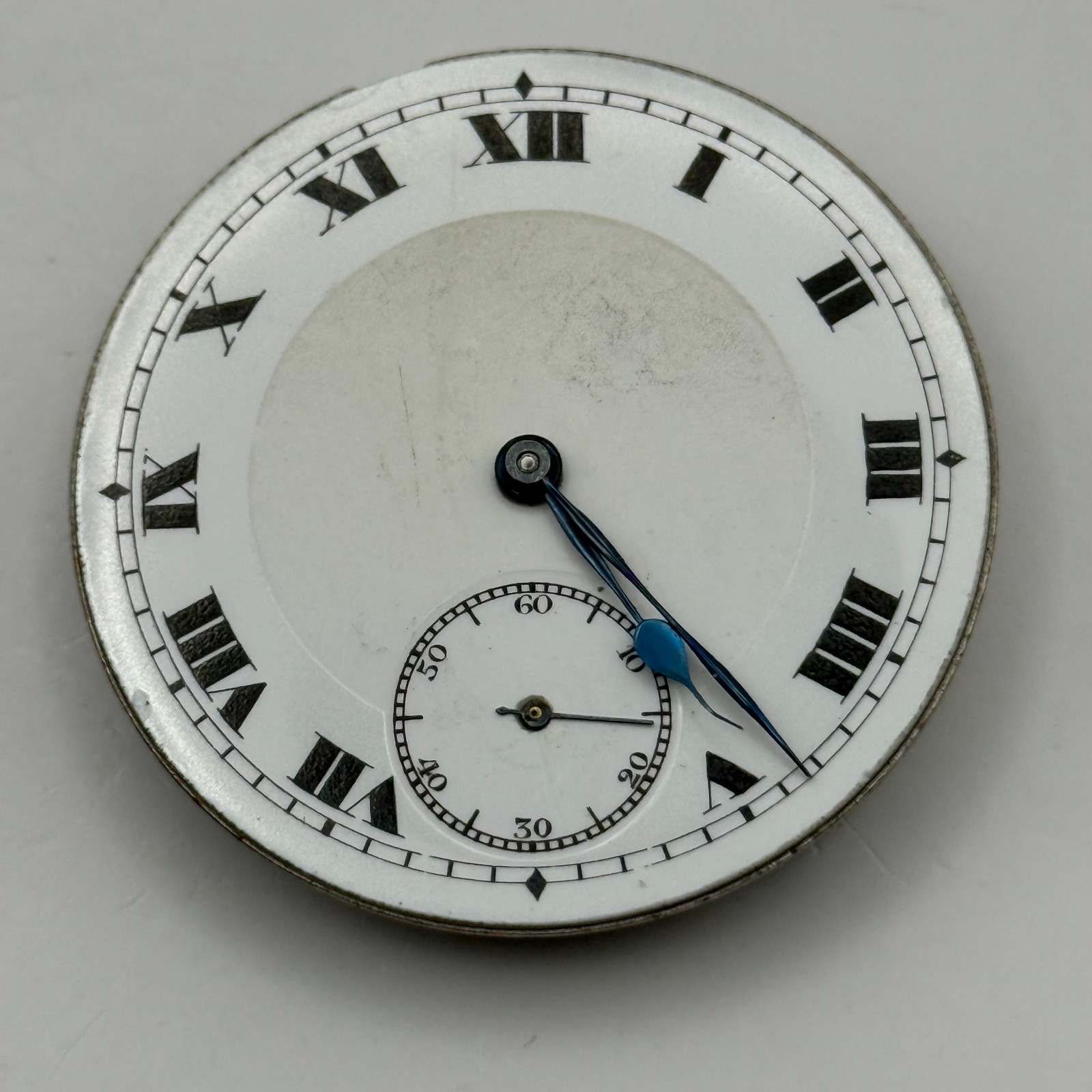 Fleurier Pocket Watch Movement Open Face Sub Seconds 7 Jewels 2 Adj Parts 41mm