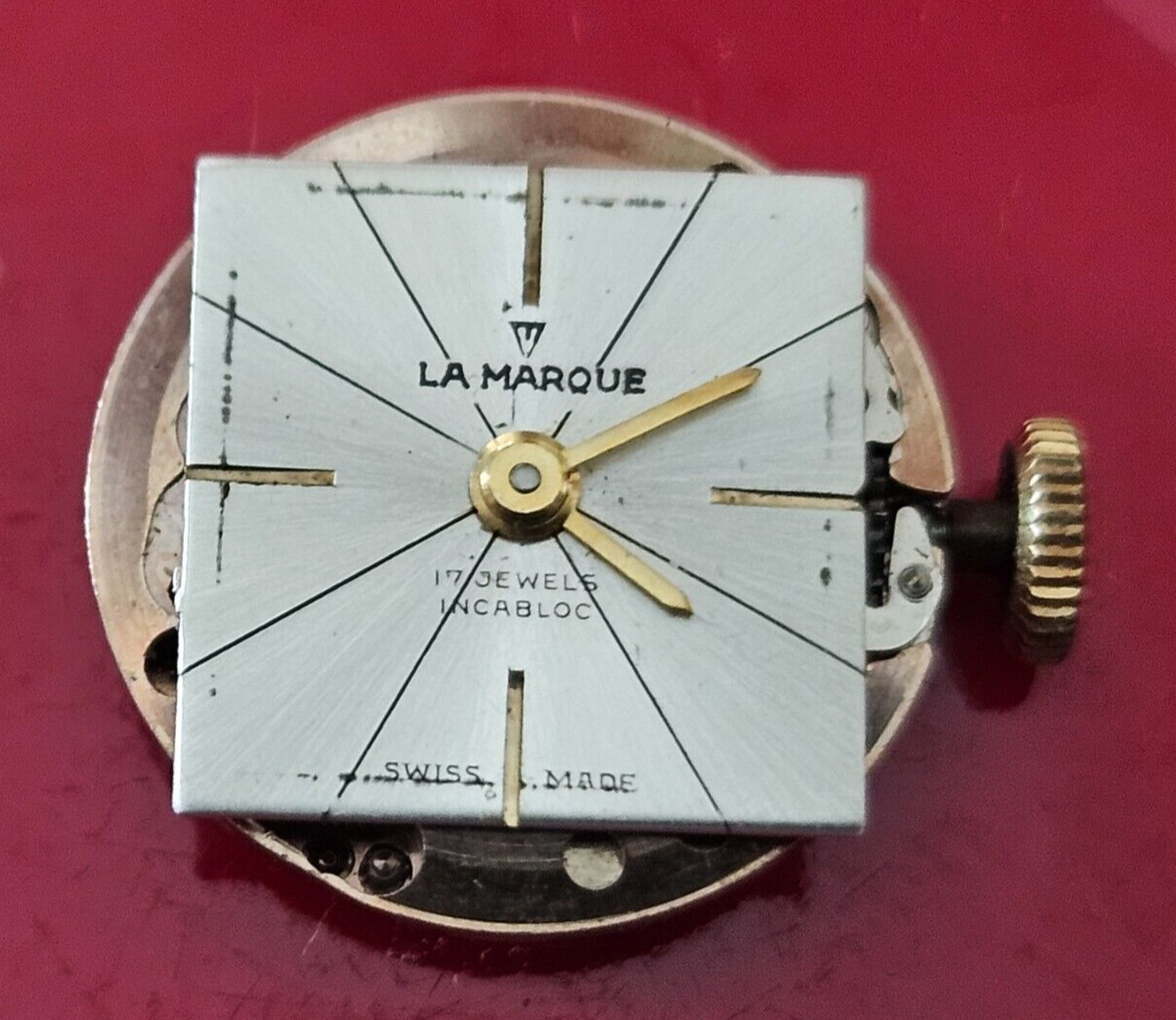 VINTAGE~LA MARQUE INCABLOC ERMANO LTD~17J SWISS WATCH MOVEMENT RUNS