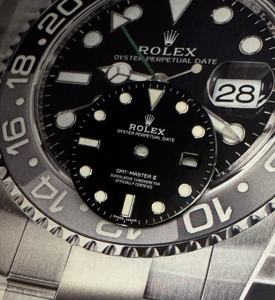 Rolex Dial Black Factory GMT II BLACK REF 126715 Steel Swiss GENUINE EXCELLENT