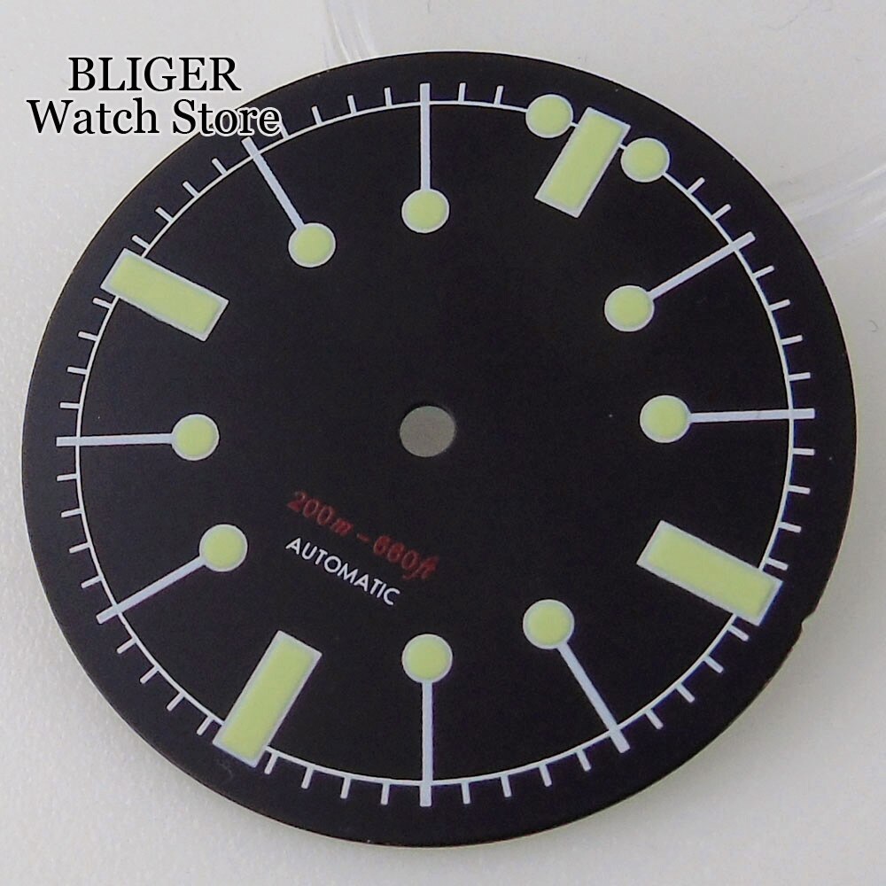 31mm Red Blue White Black Watch Dial for NH35 NH36 PT5000 Movement Green Lume