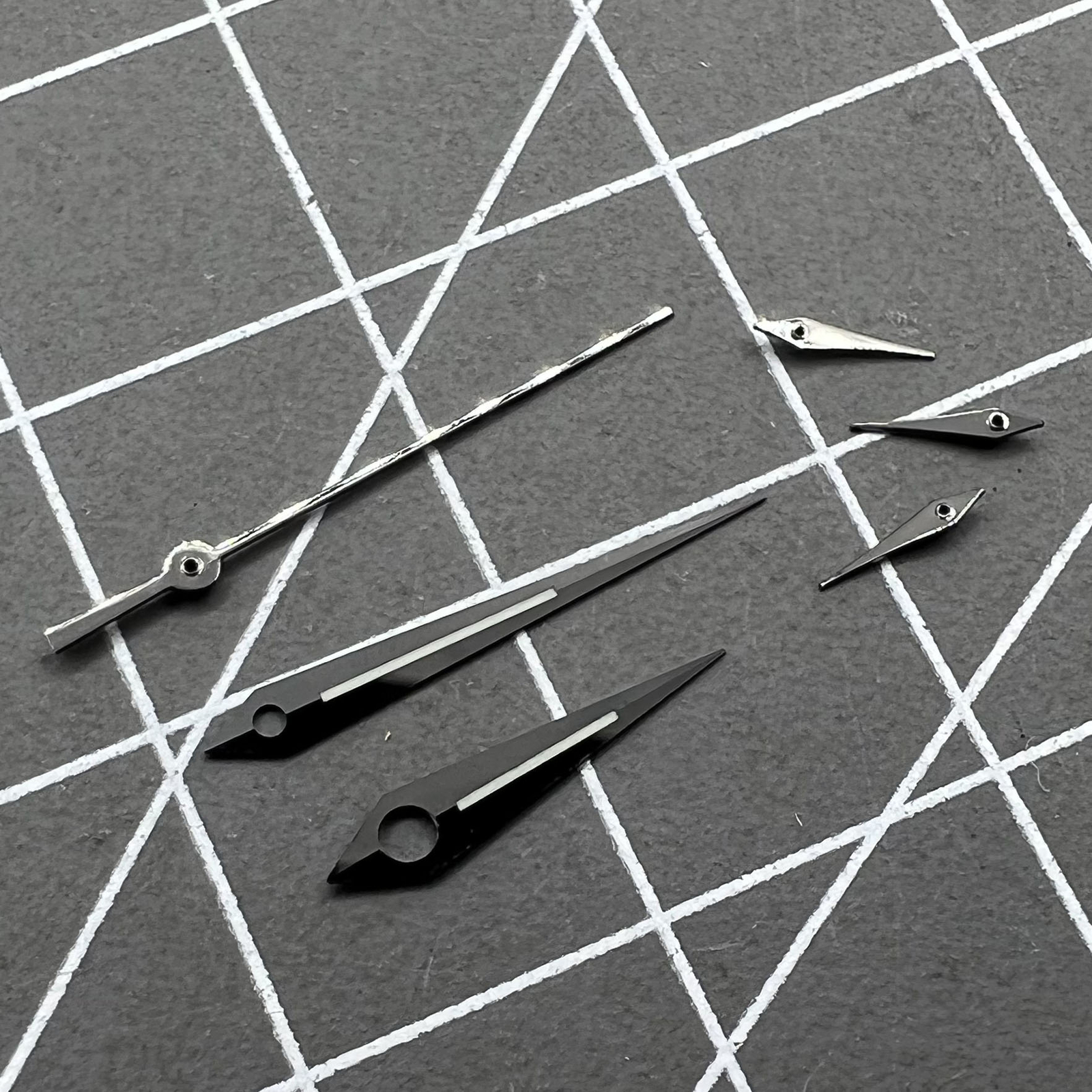 Polished Black Luminous Watch Hands for Quartz Watch Movement Ronda 5040B NO.1