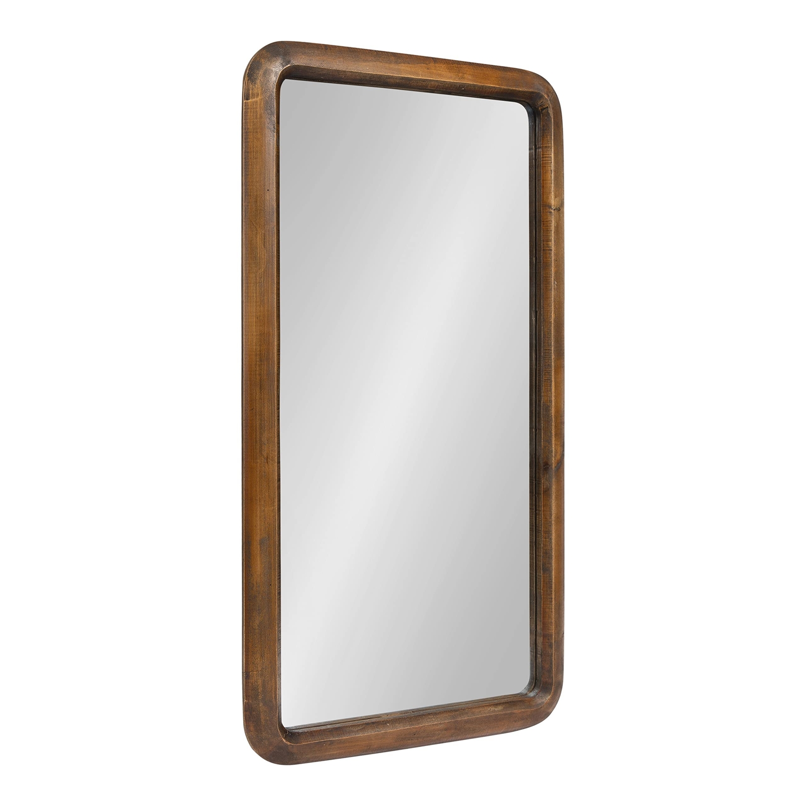 Kate and Laurel Pao Modern Rounded Rectangular Wall Mirror, 17 x 32, Walnut, …