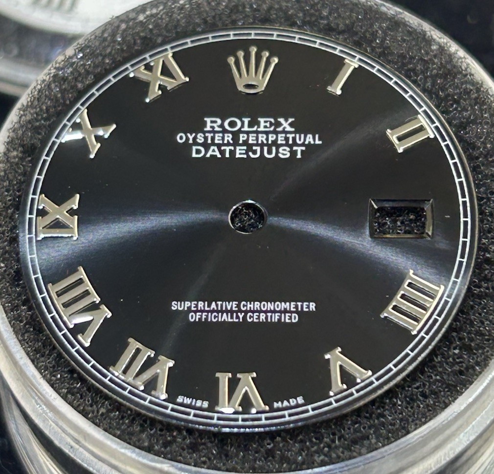 Rolex Mens Datejust Custom Black Roman Dial For 16014 16234 16200 116200 116234