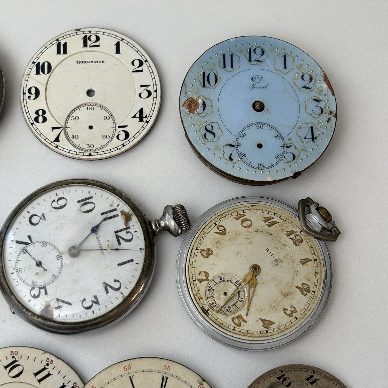 Vintage Hartford Pocket Watch Estate Repair Parts Bulk Lot Movement Dial Hampden