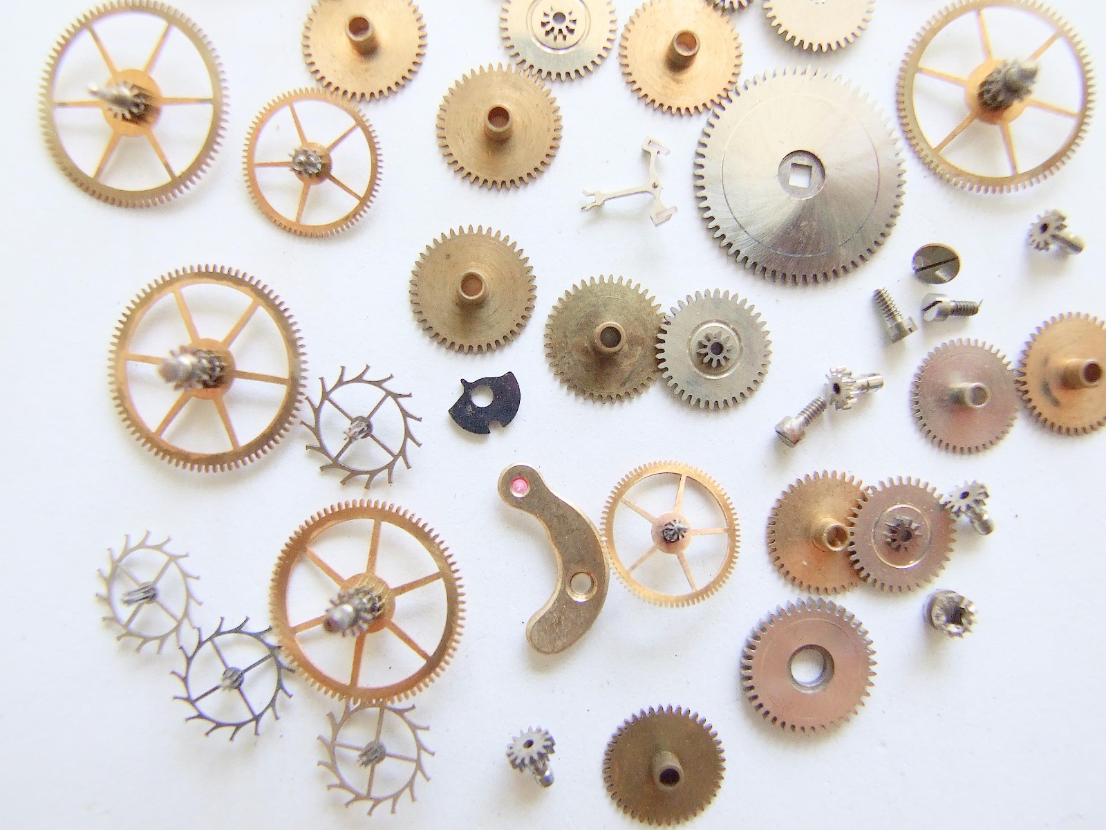 Watchmakers lot of Unitas 283. 16 1/2, 17 3/4 ligne watch parts. New old stock