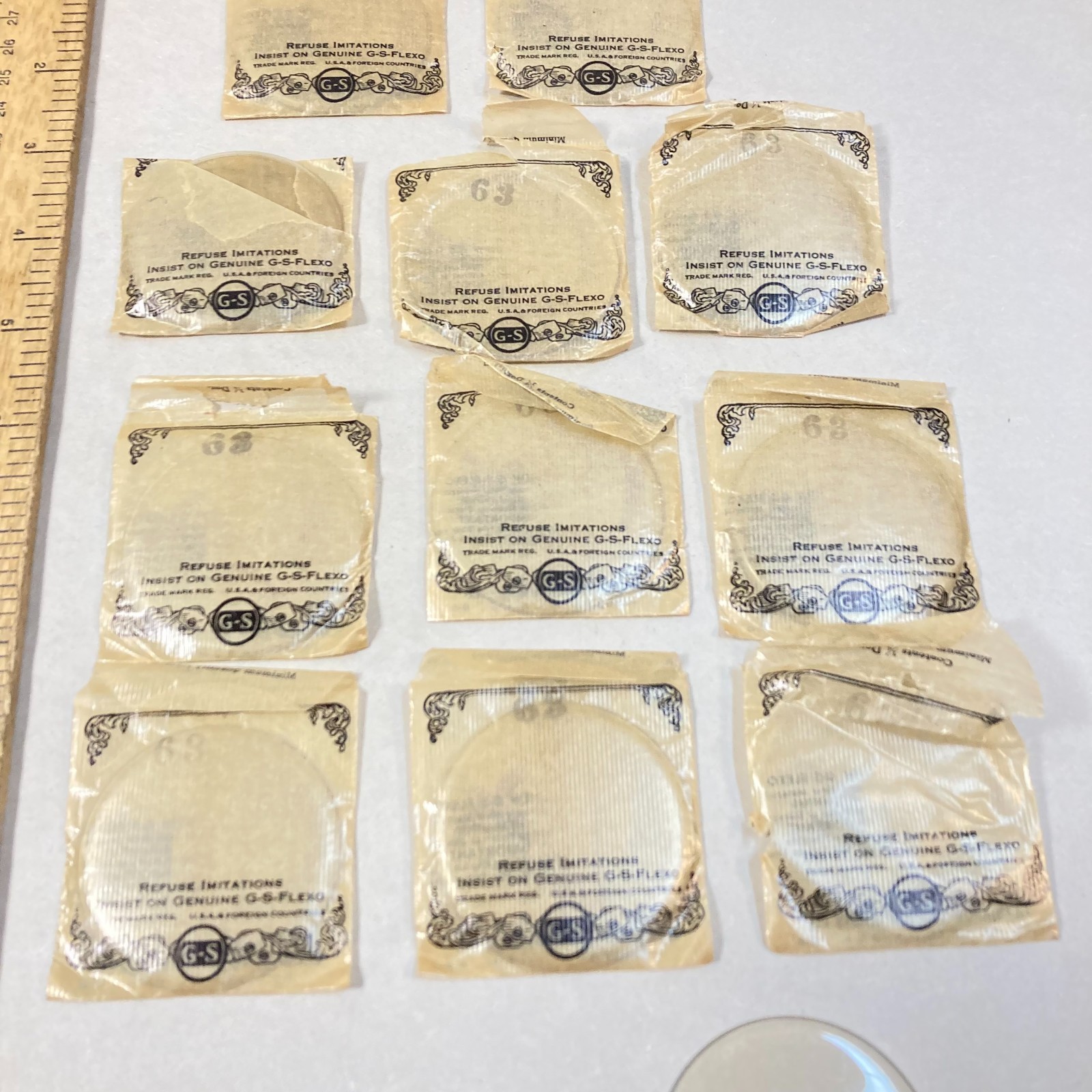 Vintage GS Flexo Large Plastic Crystal 11 Pc Size #63 USA