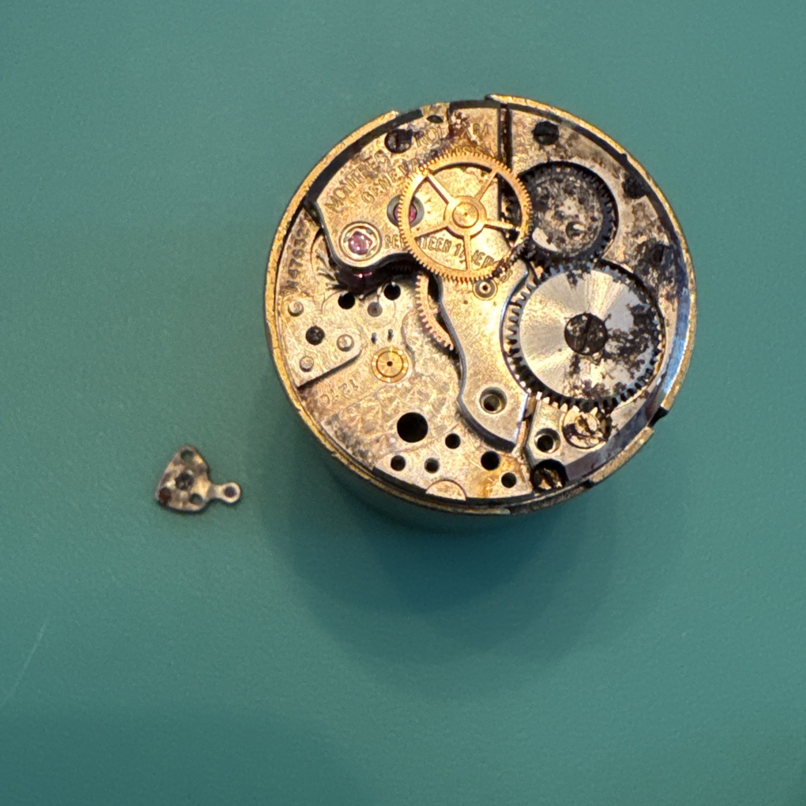Rolex 1210 Movement VG Gear Train 7524 7502 Barrel & Pallet Bridge Main plate