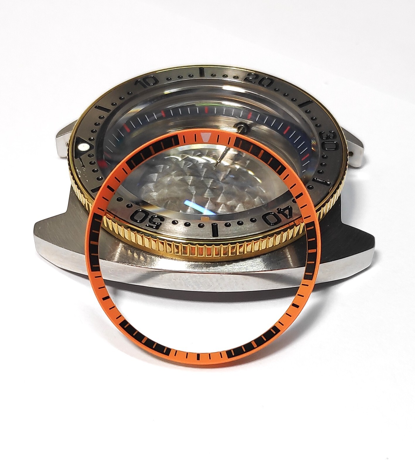 FOR SEIKO 5 SKX SRPD ORANGE BLACK CHAPTER RING MOD CUSTOM WATCHES 30.5 NEW