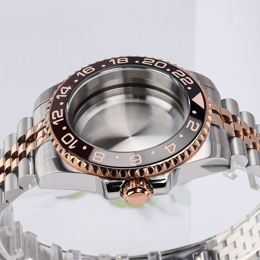 Vintage Oyster Watch Cases Bracelet 40mm SUB Luminous Bezel For Seiko NH35 NH38