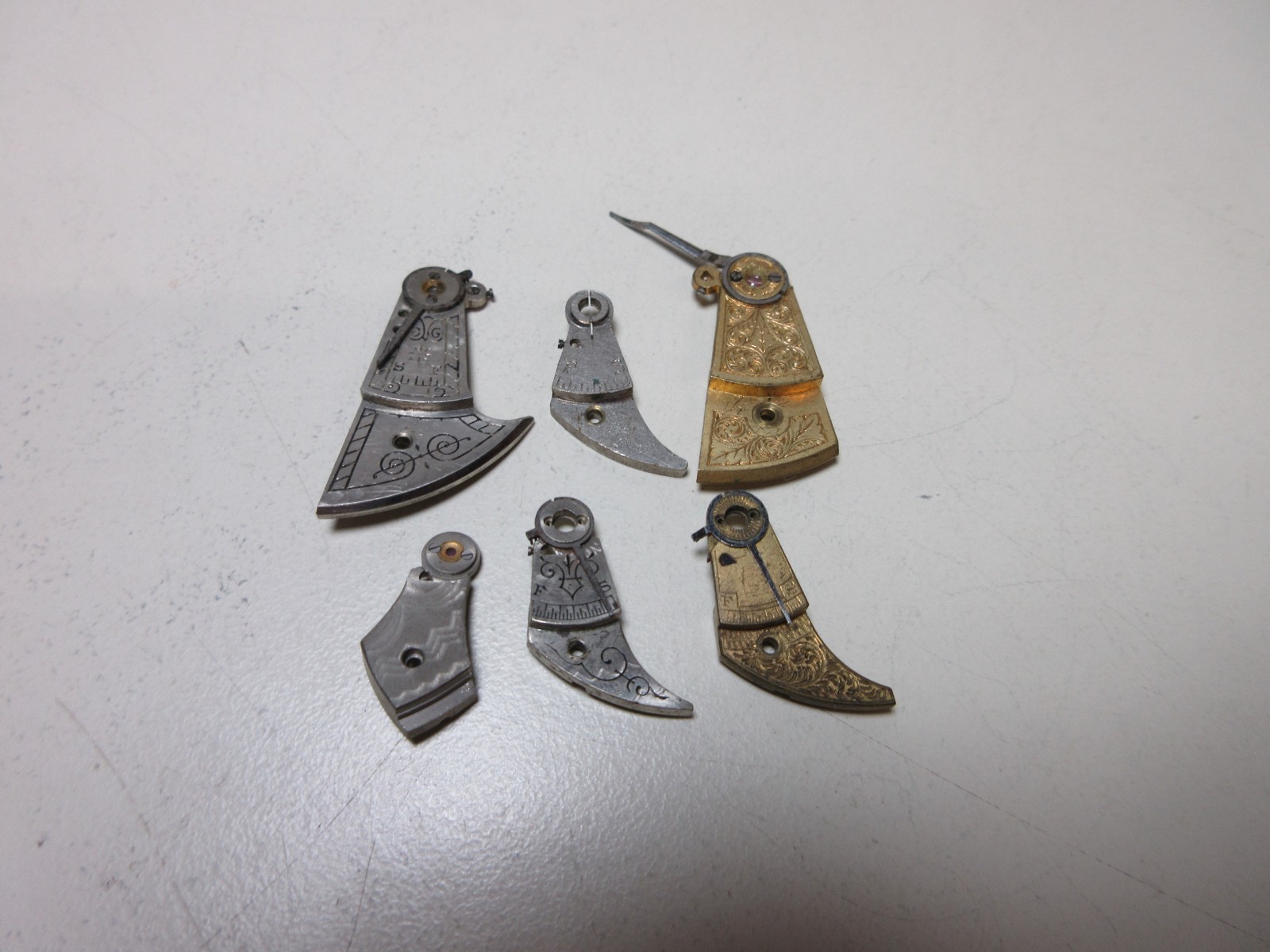 VTG LOT OF POCKET WATCH BALANCE COCKS BRIDGE WATCHMAKER REPLACEMENT PARTS #8