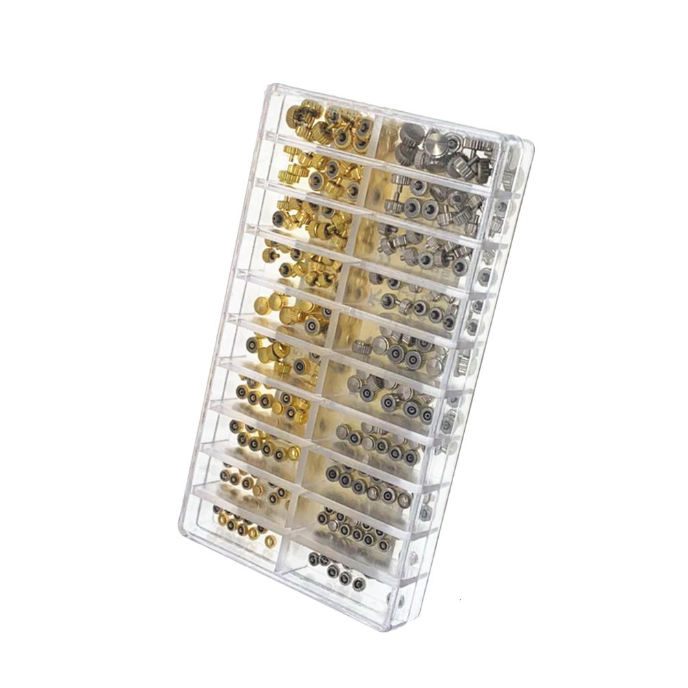 300 Pcs Watch Crown and Stem Set Accessory Pin for Replacement Parts Kit