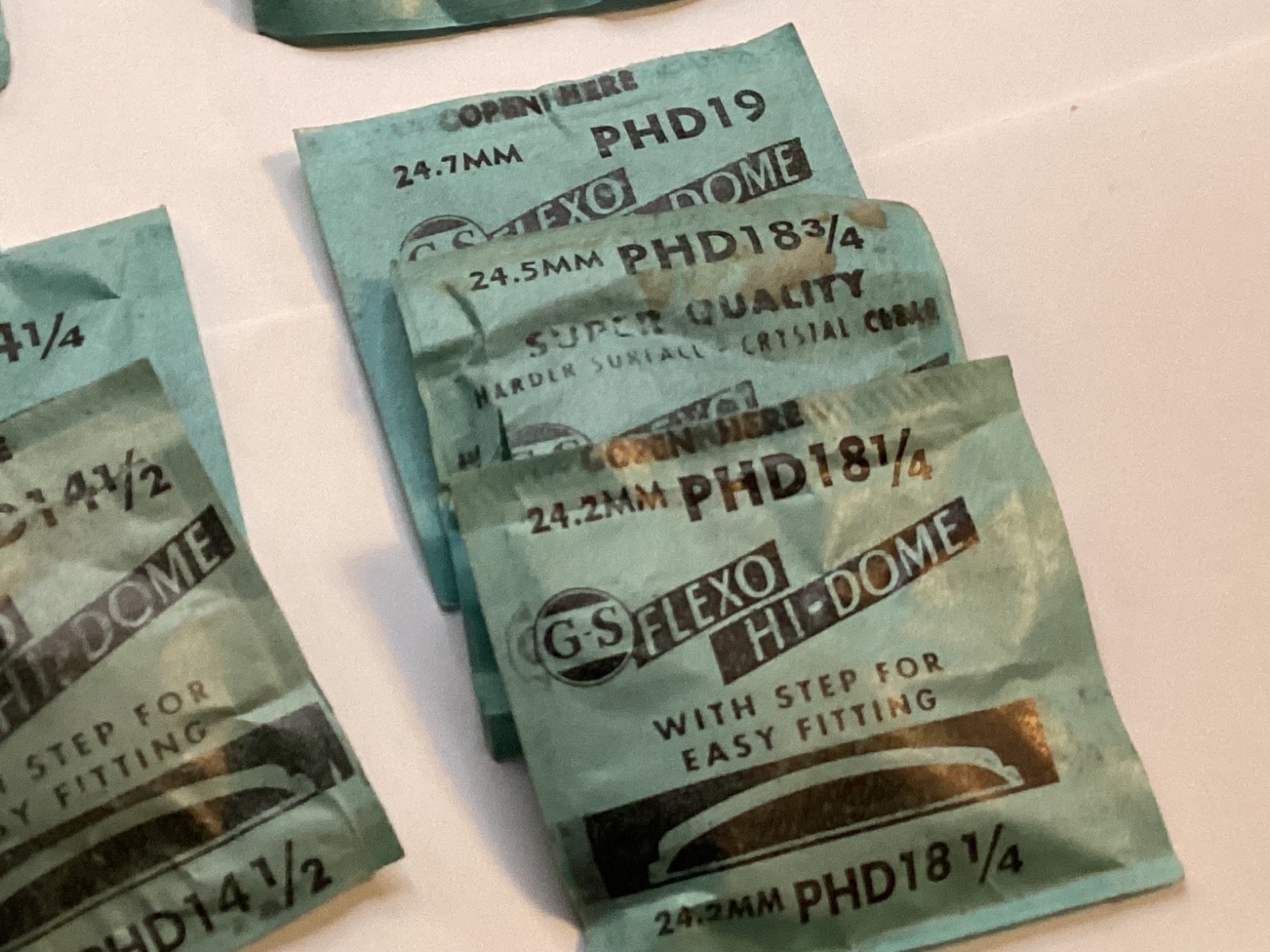 GS Flexo Hi Dome watch crystals smaller sizes parts