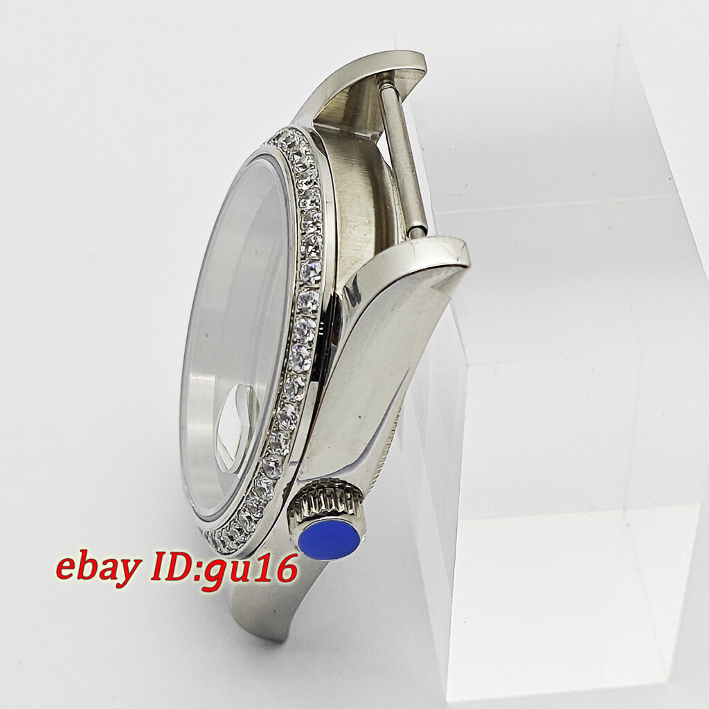 36mm 39mm silver diamond case suitable for NH35 Miyota 8215 ETA 2824/2836 DG2813