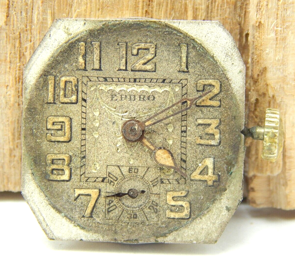Vintage Heloisa 15 jewel 2 adjustment watch movement with dial and crown / stem