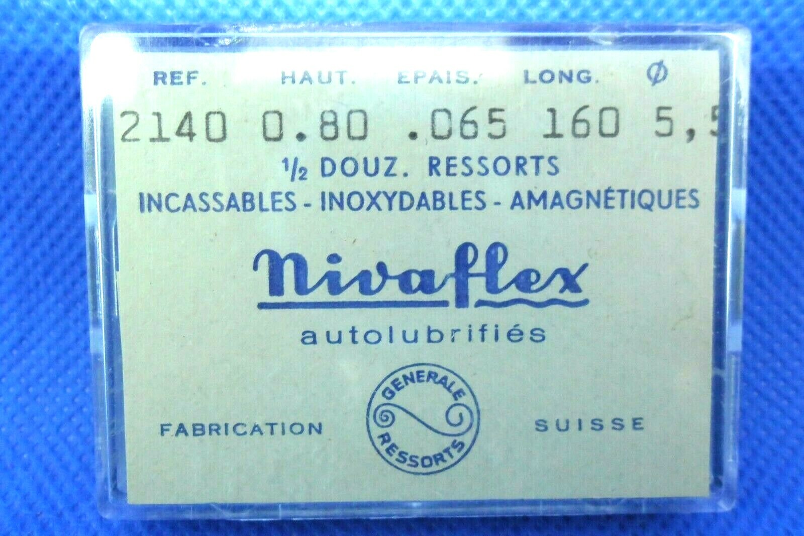 VINTAGE Ressort Barillet Mainspring Aufzugfeder 2140 NIVAFLEX 0,80x.065x160x5,5