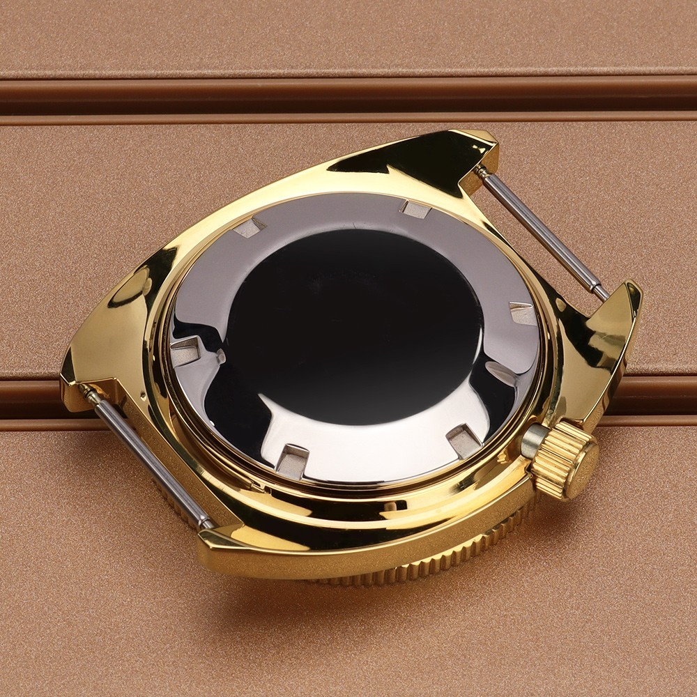 Sapphire Steel Gold 41mm Watch Case Modify turtle SKX Mod For Seiko NH34 35 NH36