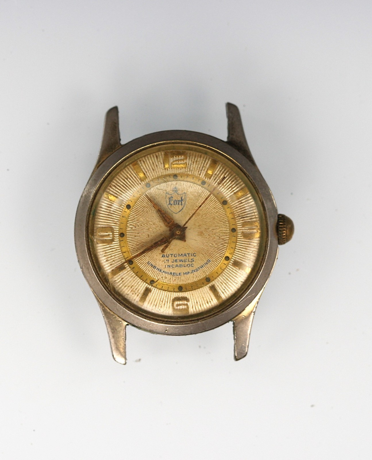 Cort Men Watch Vintage Gold Stainless Steel 17 Jewels Automatic NON-WORKING