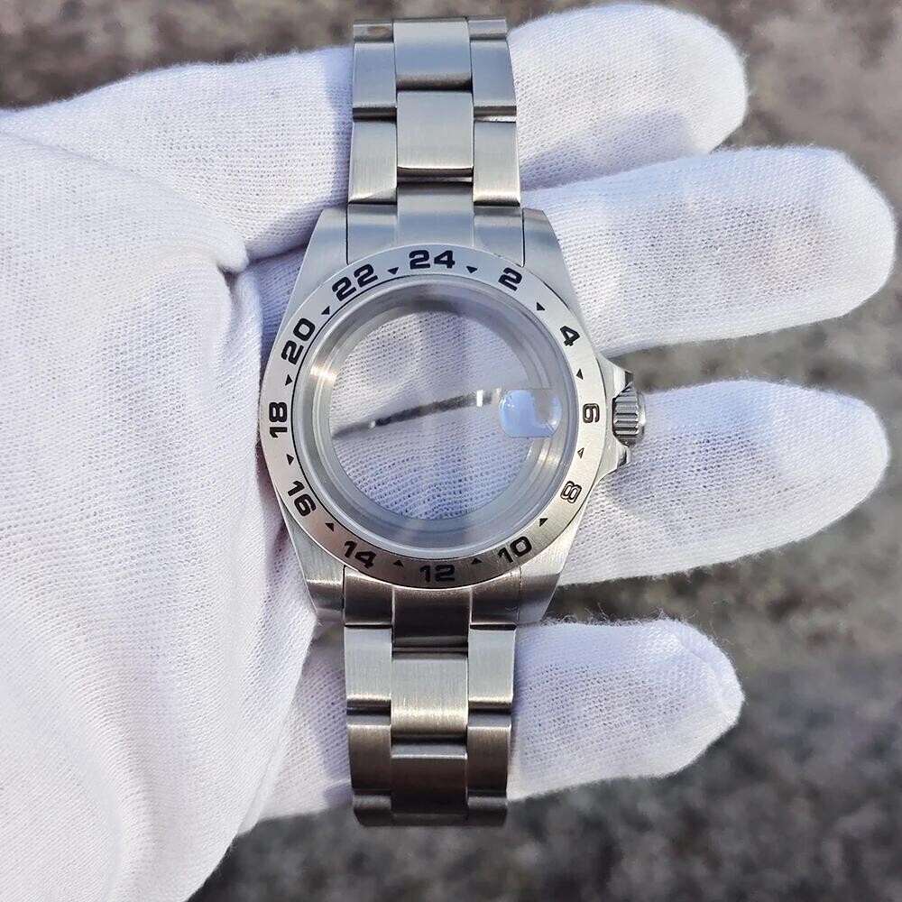 MOD 20ATM Sapphire Crystal Glass Men Watch Case FIT Explorer II NH34 NH35 NH36