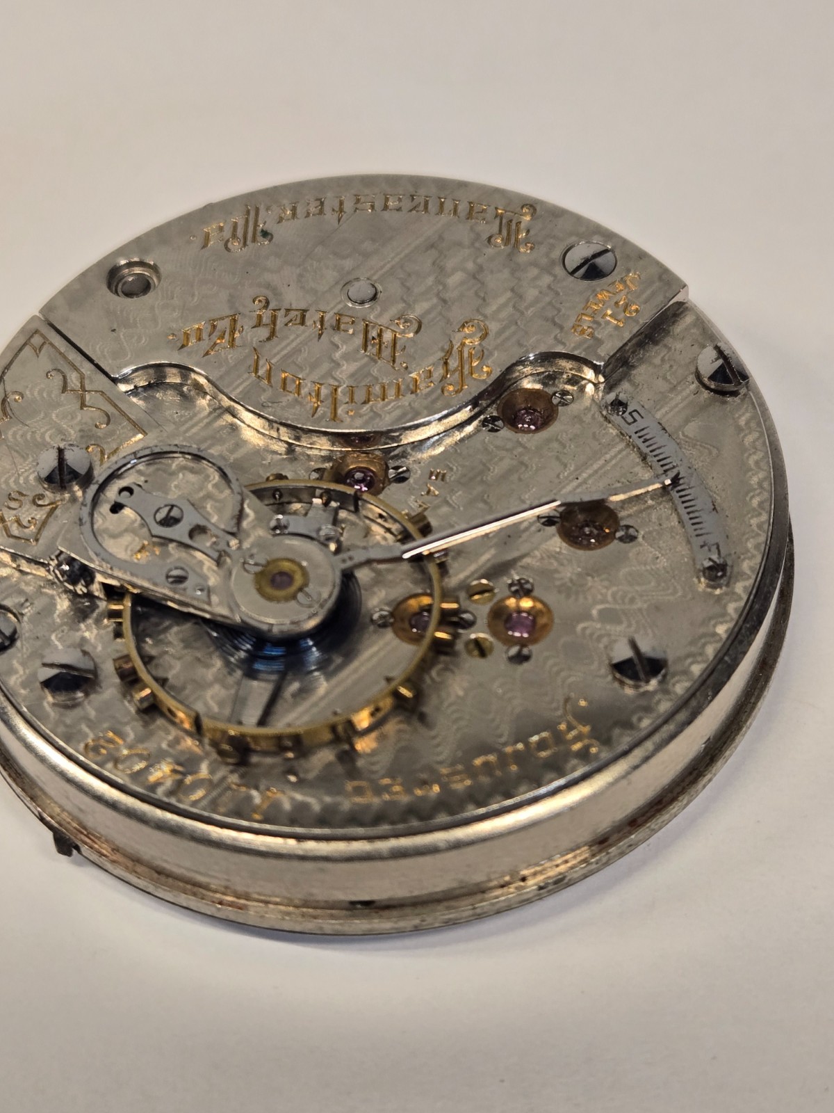 18s Hamilton Pocket Watch Movement – Grade 940 – 21 Jewels, Adjusted 5 Positions