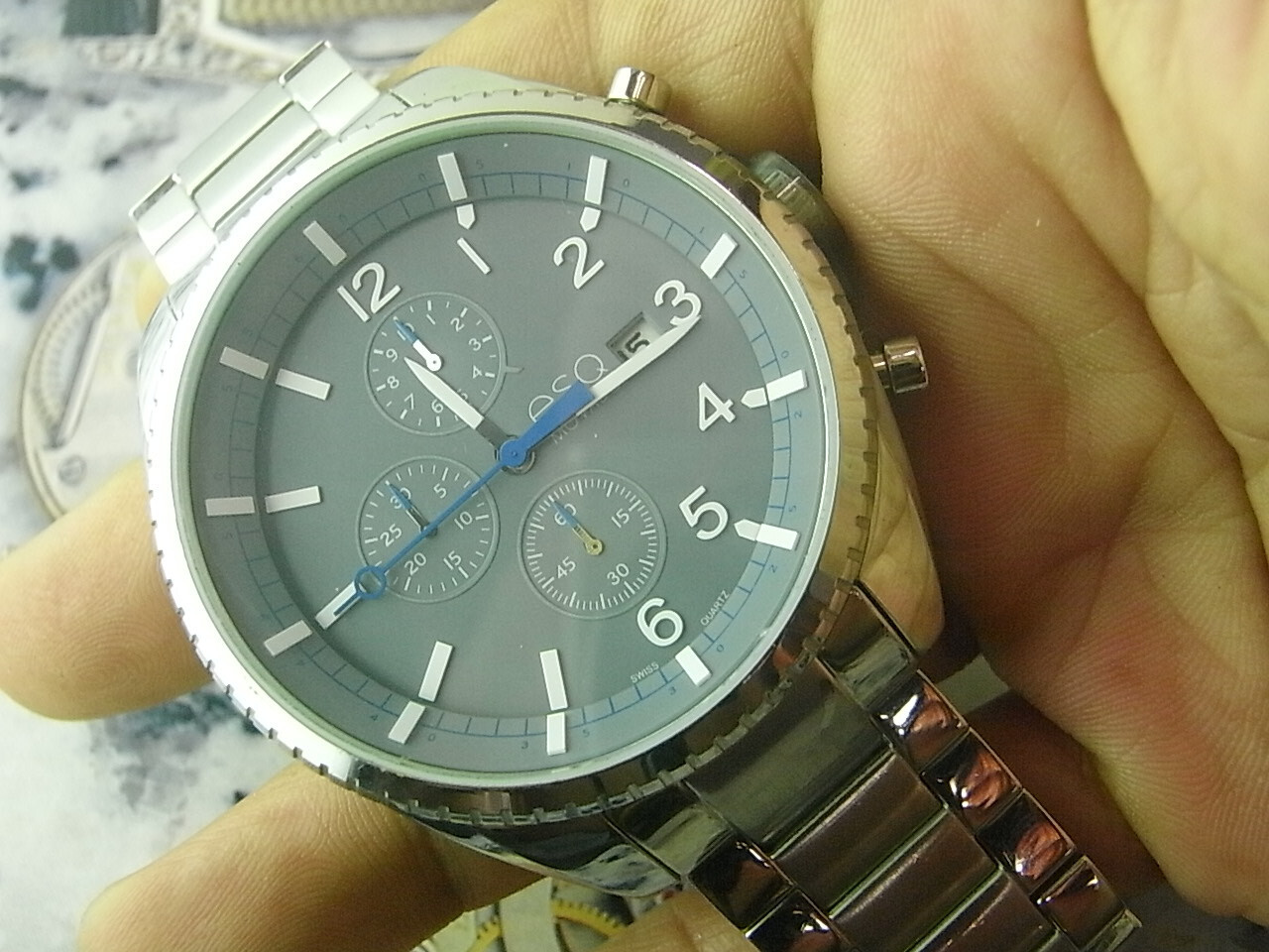 44MM ESQ BY MOVADO CATALYST CHRONO SALESMAN SAMPLE DEMO WATCH (without movement)