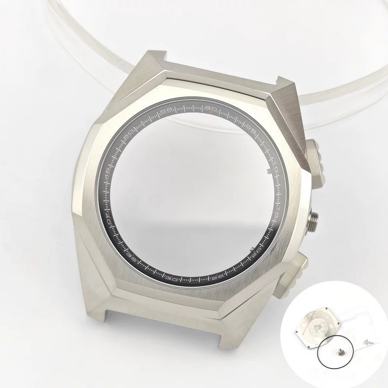 44.5mm Stainless Watch Case+Strap Sapphire for VK63 VK64 Movement 32.5mm Dial