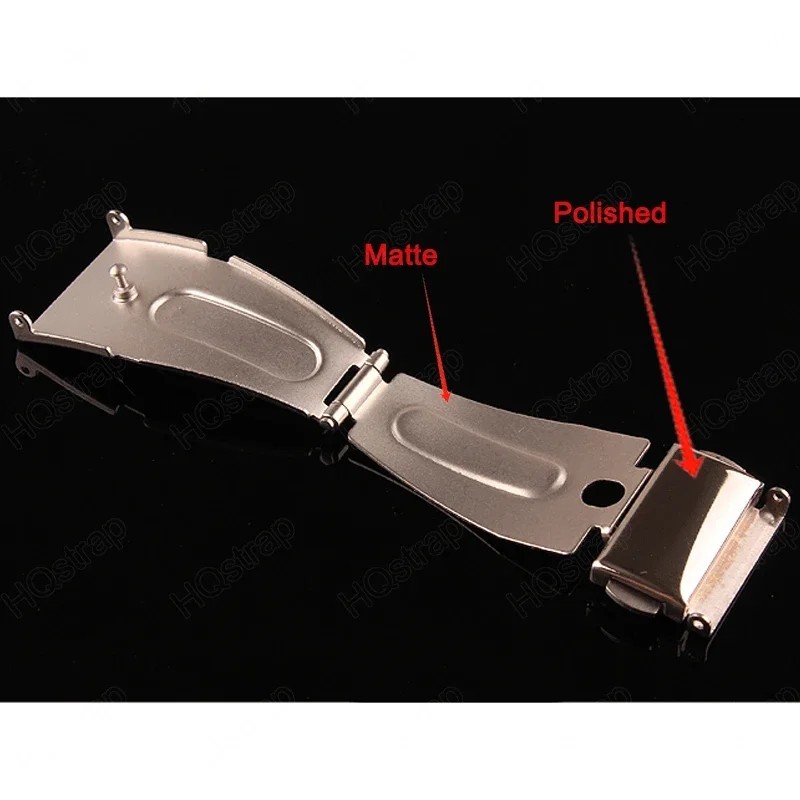 Stainless Steel Watch Buckle Clasp Folding Double Button 5pcs 16mm 18mm 20mm
