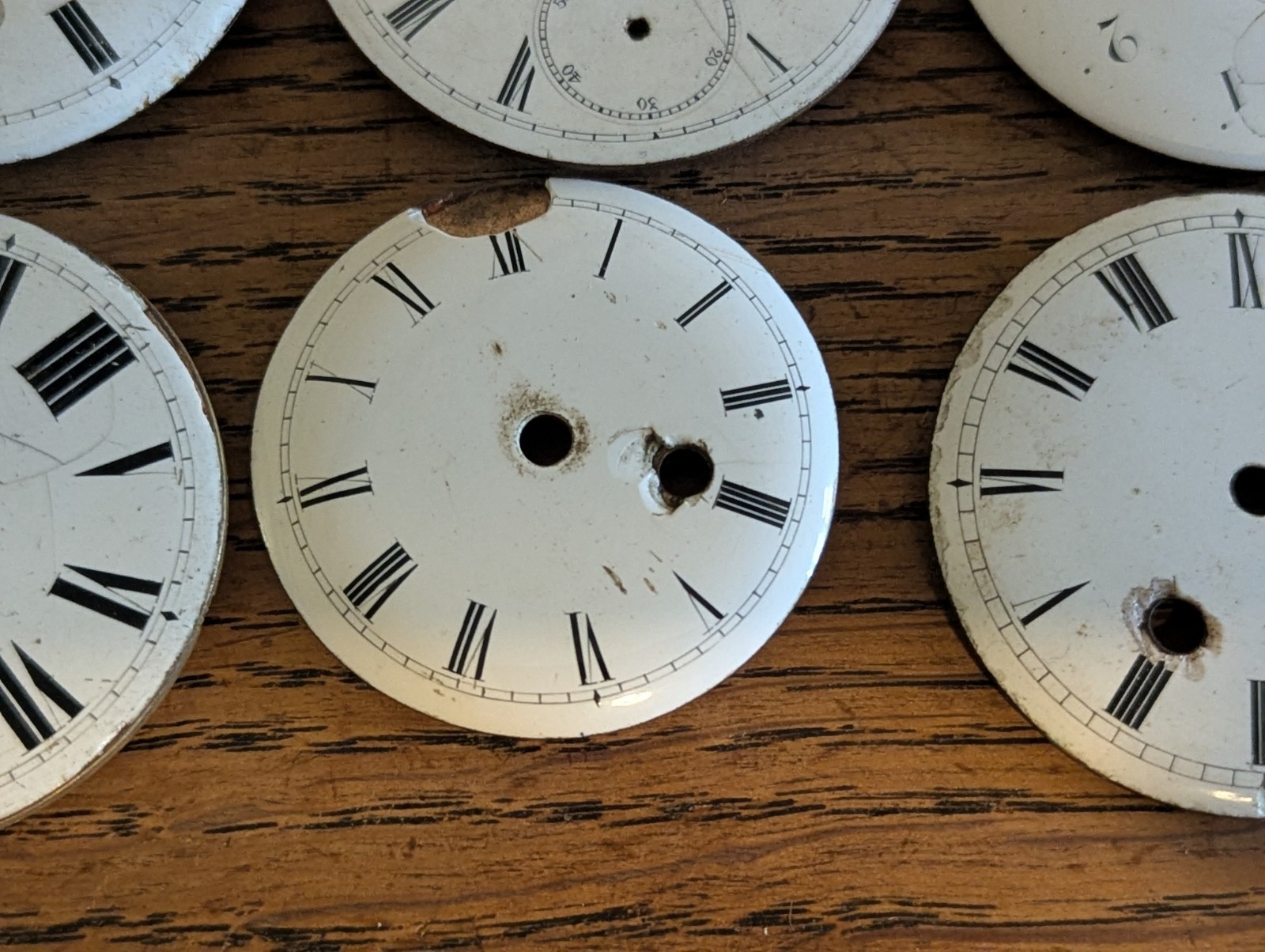Verge Fusee Pocket Watch Dials + 1 Other, Used / Damaged Condition #P541