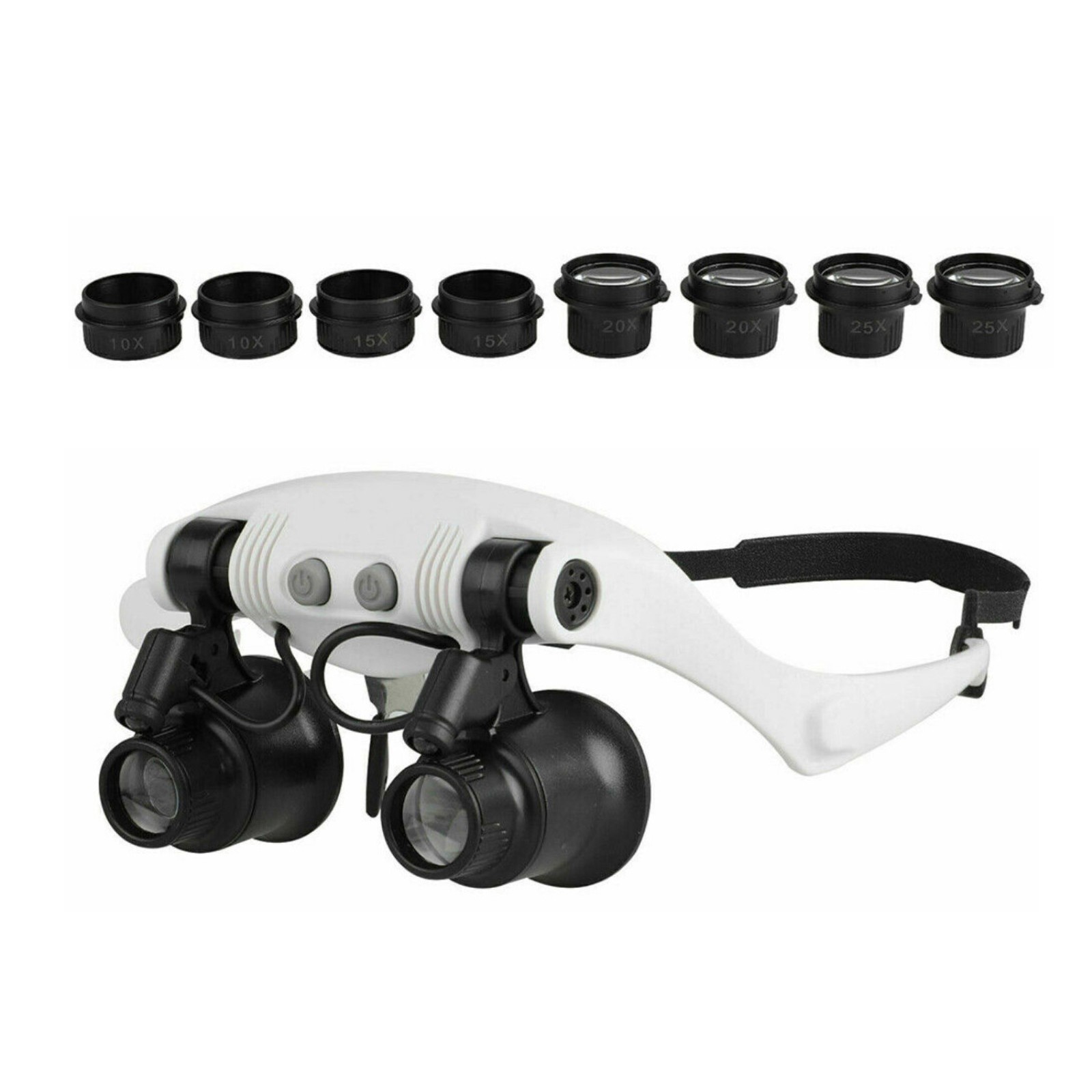 LED Head Magnifying With 10x 15x 20x 25x Lens Glass Jewelry Watch Repair Tool a