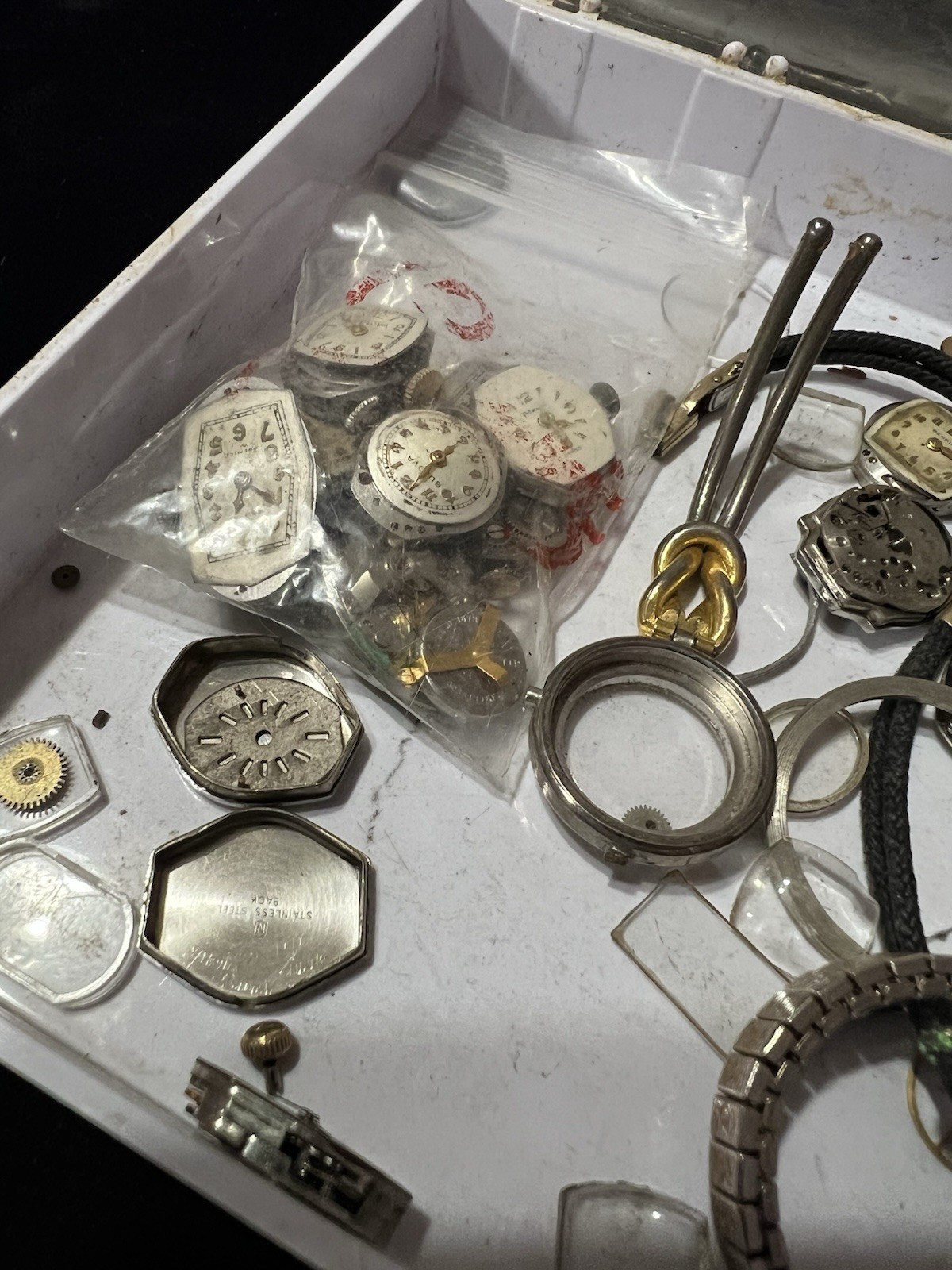 Vintage Ladies Watch Movements Parts Lot Bulova Elgin Hamilton Gruen Repair