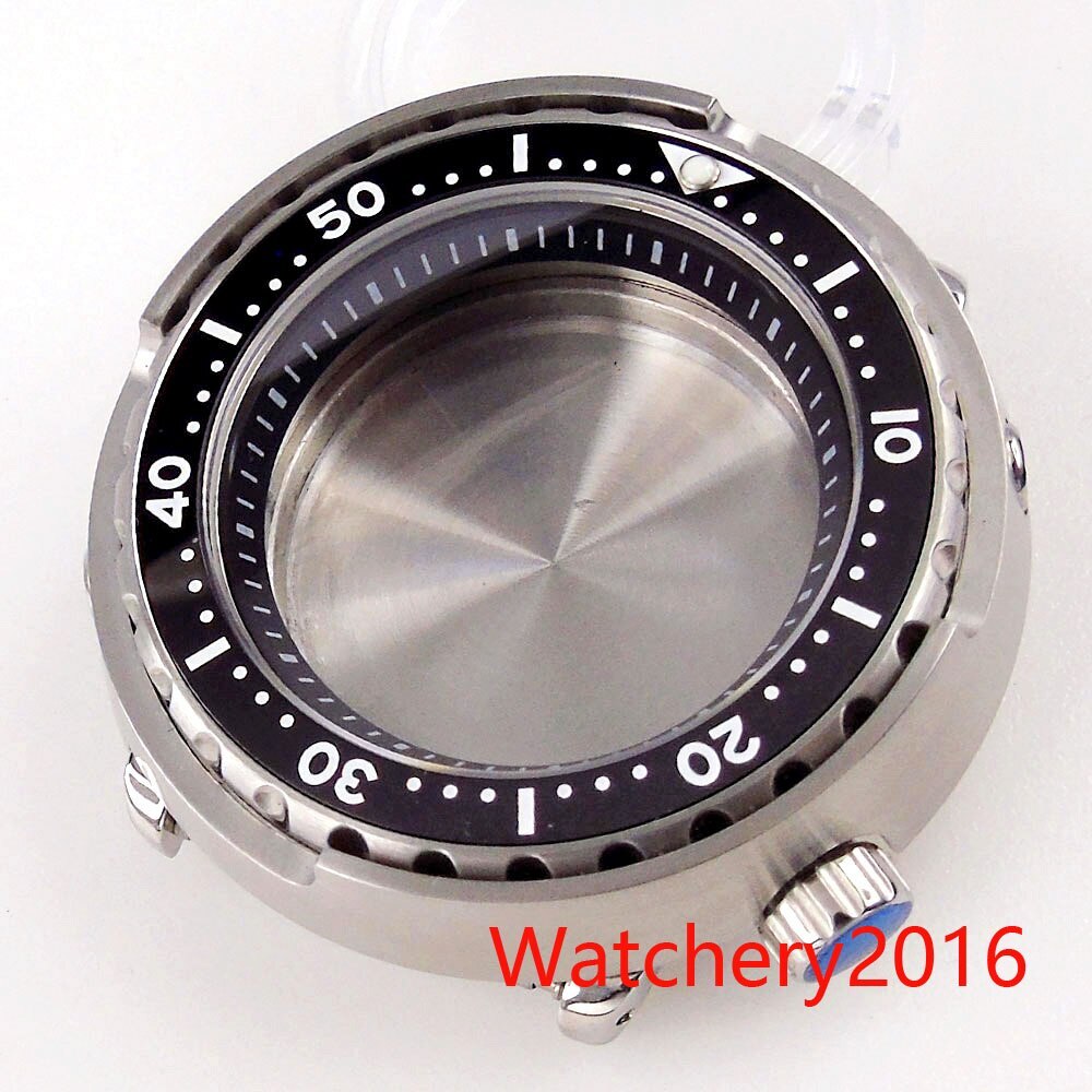 46.5mm Watch Case 4 O’clock Crown Sapphire Glass Fit Japan NH35 NH36 NH34 Watch