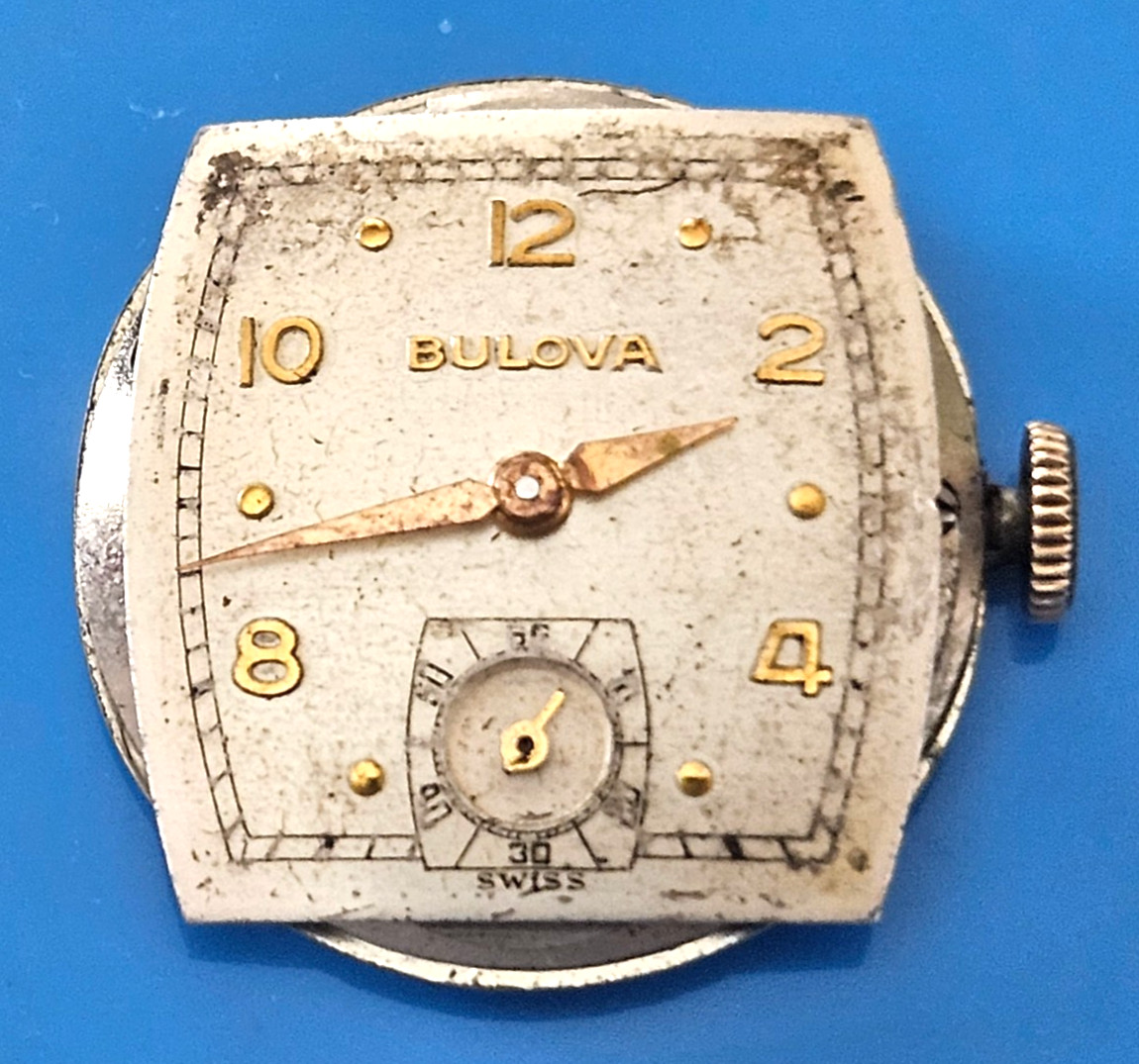 BULOVA 10BC 15J Men’s Watch Movement (REMOVED FROM GOLD CASE/BALANCE RUNS) 55