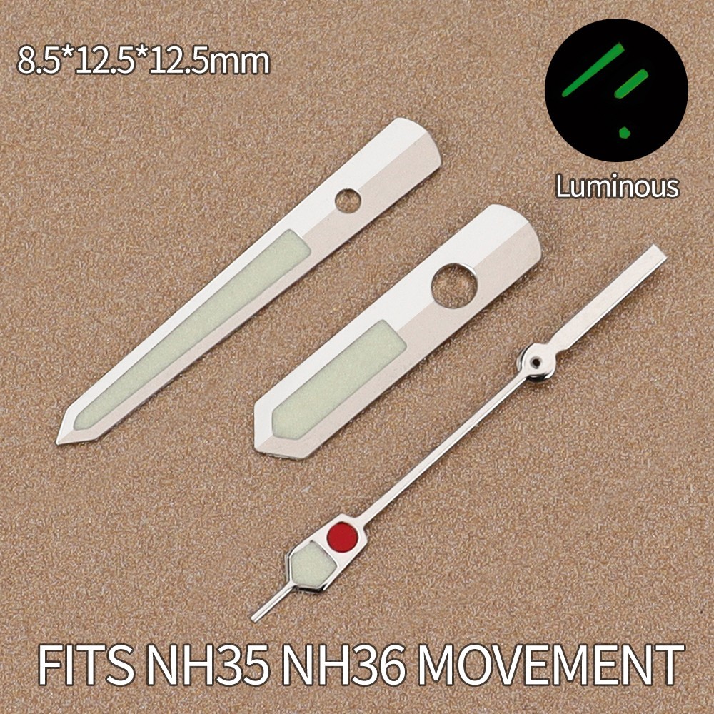 TOP QLTY WATCH HANDS C3 Super Green Luminous Needles Kit For Seiko NH35 Movement
