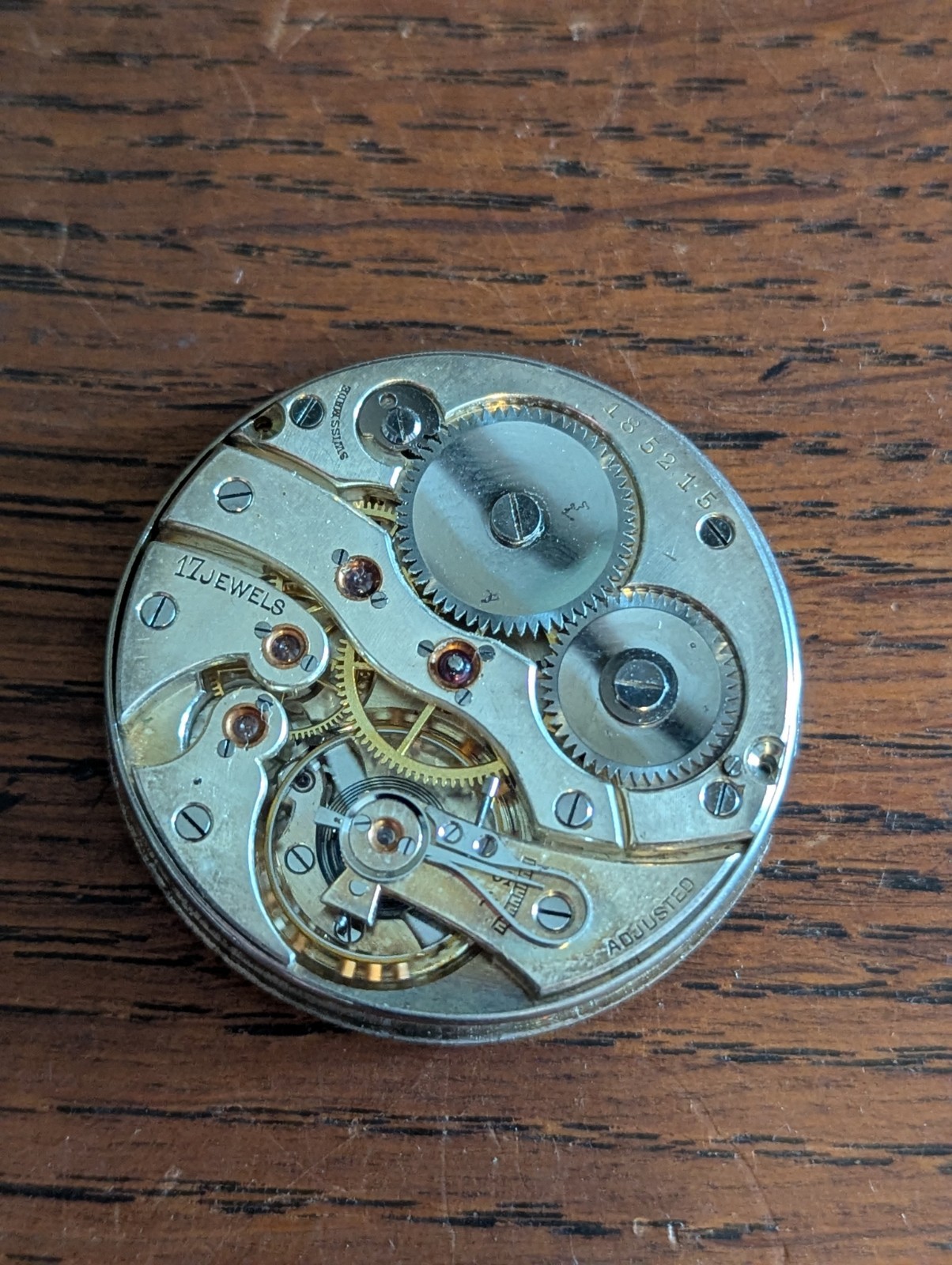 17 Jewels Double Roller Pocket Watch Movement/Dial/Hands, Working #P59