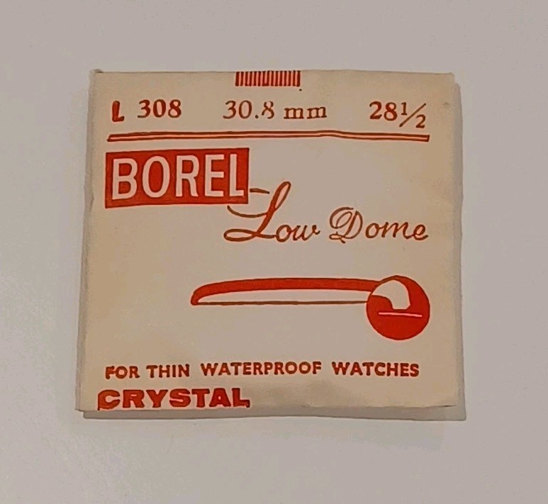 Vintage BOREL Low Dome Watch Crystal Waterproof Watches L 308 30.8mm 28 1/2
