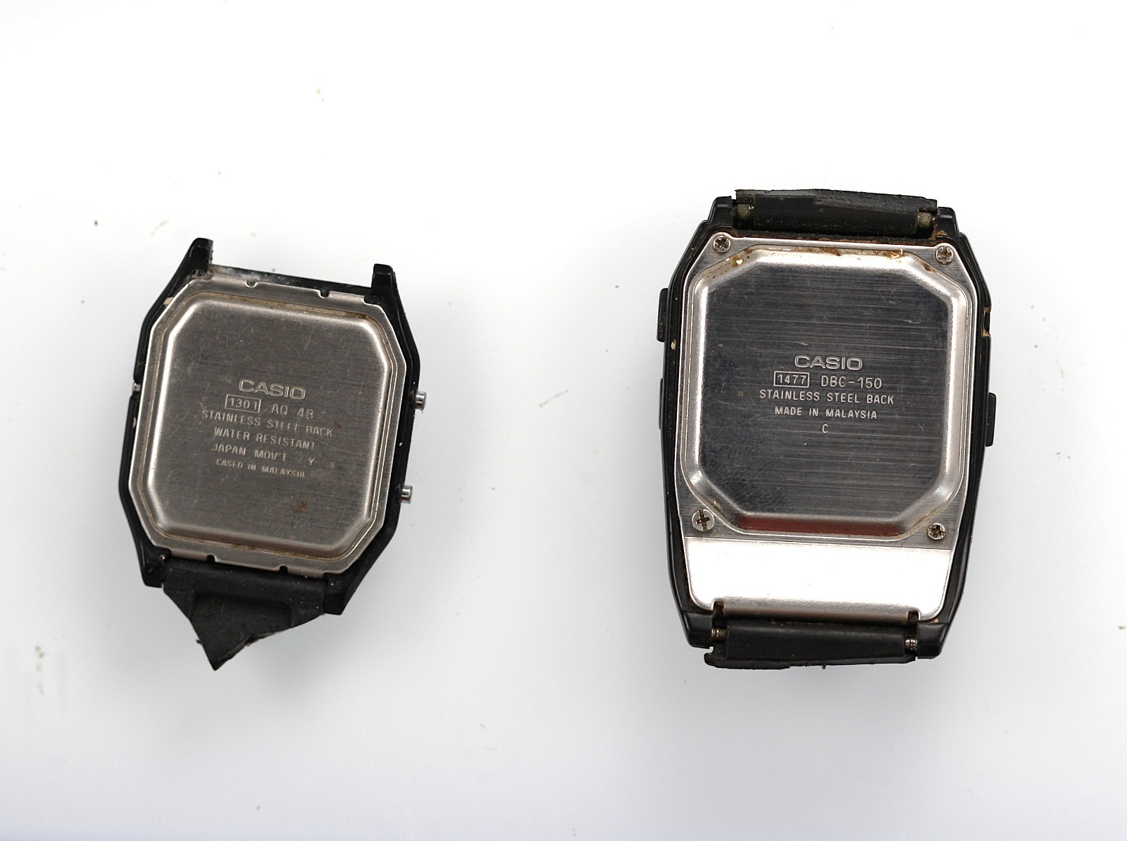 Casio Watch Men DBC-150 Black Plastic Stainless St AQ-48 WR Battery NON-WORKING