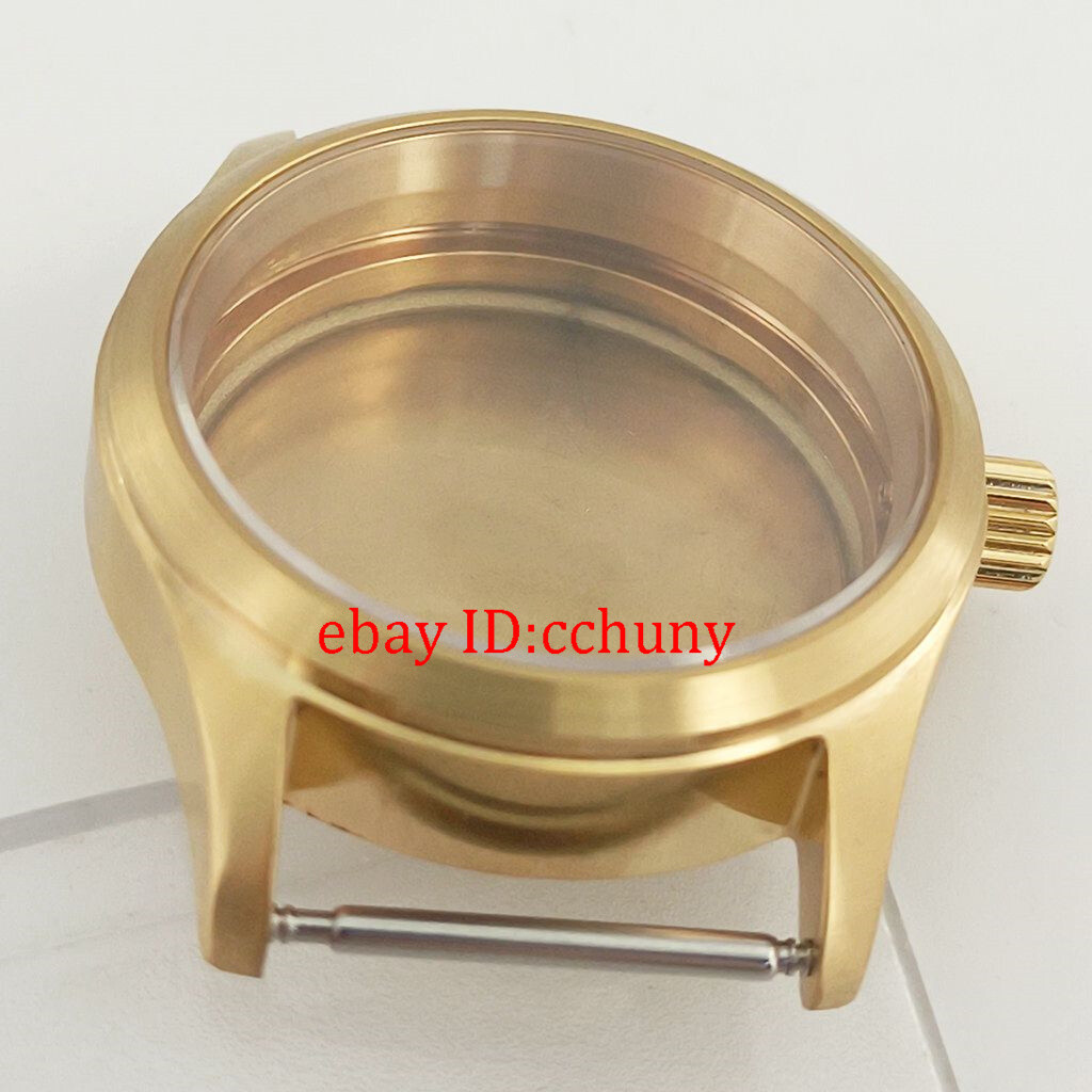 36/39mm sapphire gold watch case solid/glass back fit NH35 NH34 PT5000 movement
