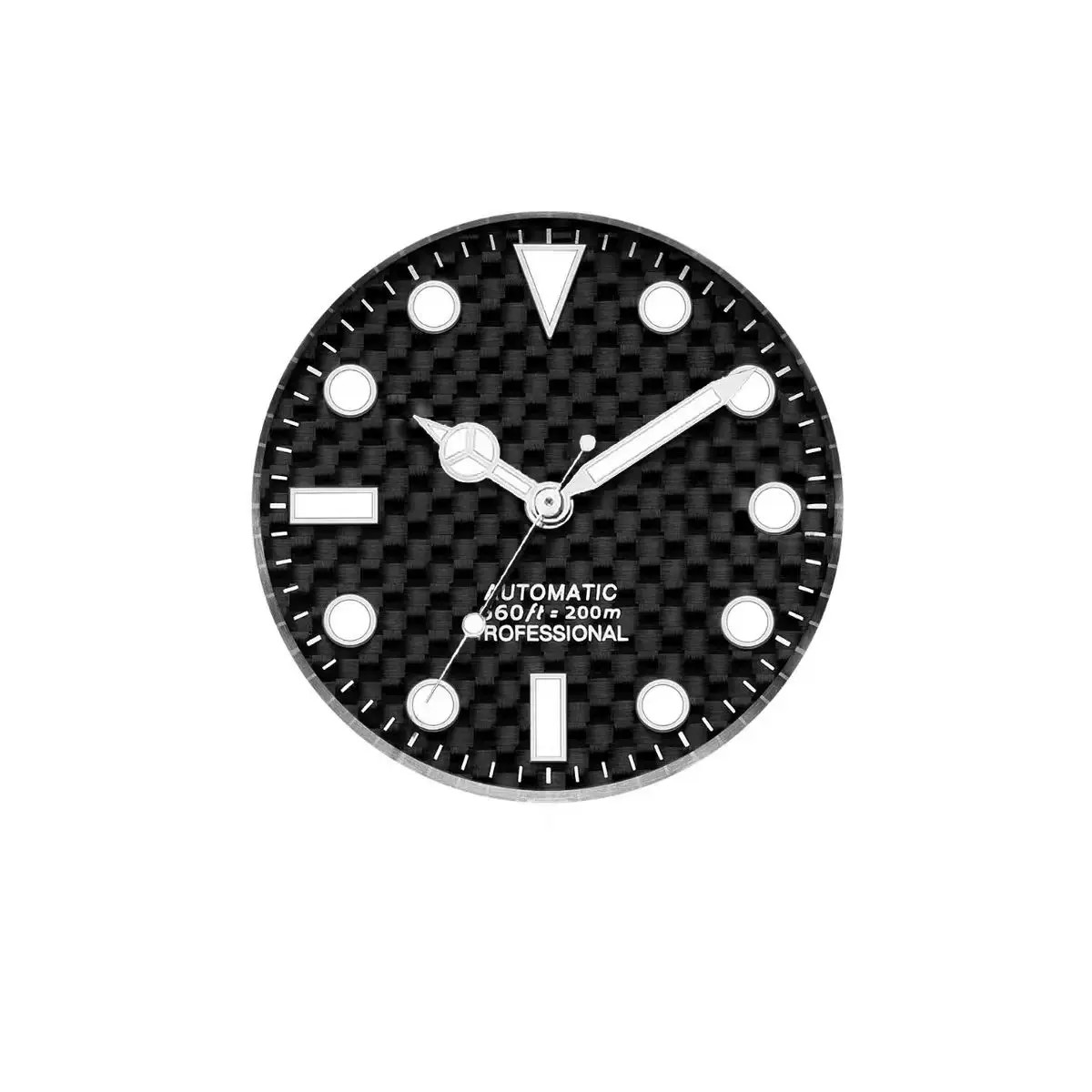 28.5mm Carbon fiber Watch Dial and Hands luminous for NH38 NH35 NH36 Movements
